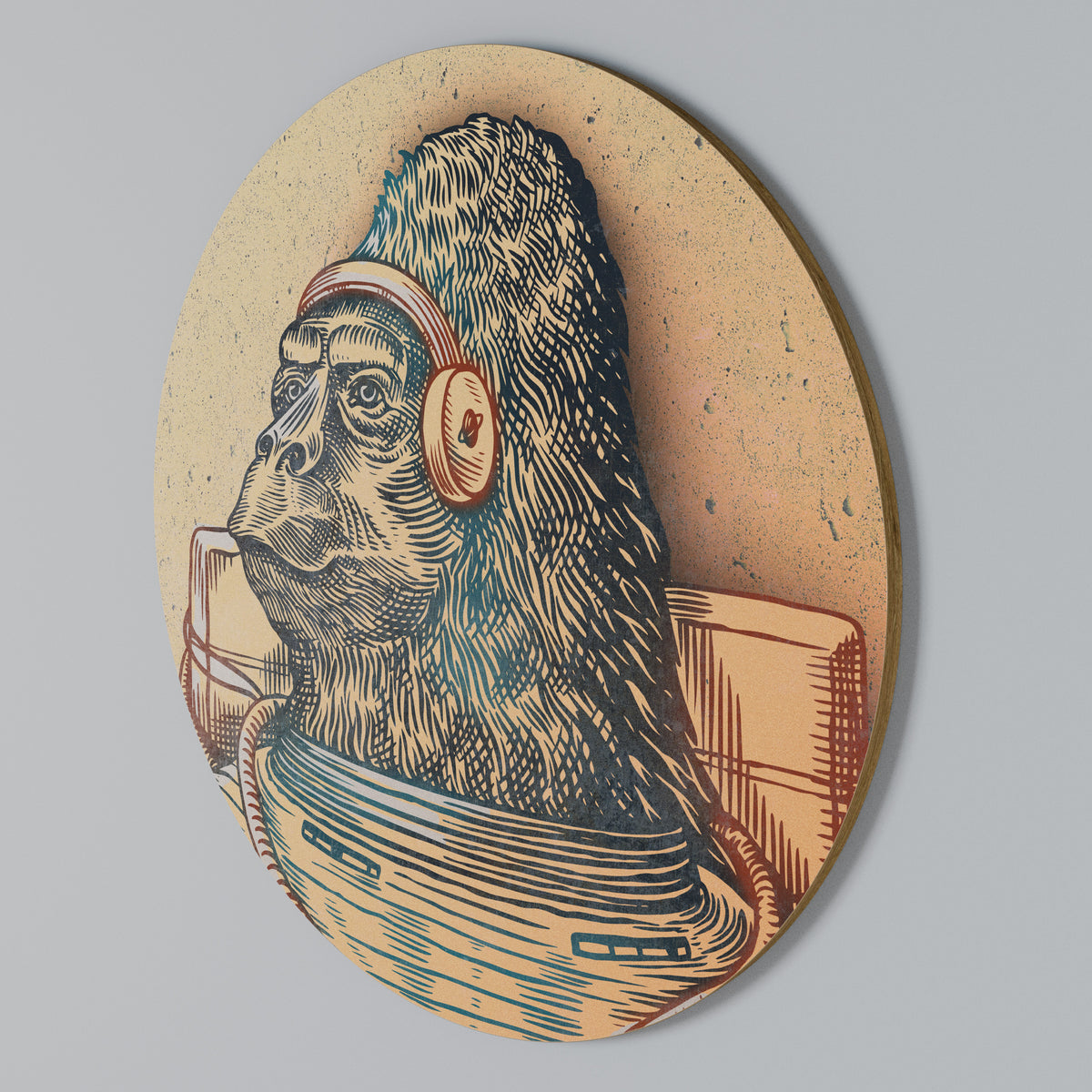 GORILLA GROOVE Arte de pared redondo