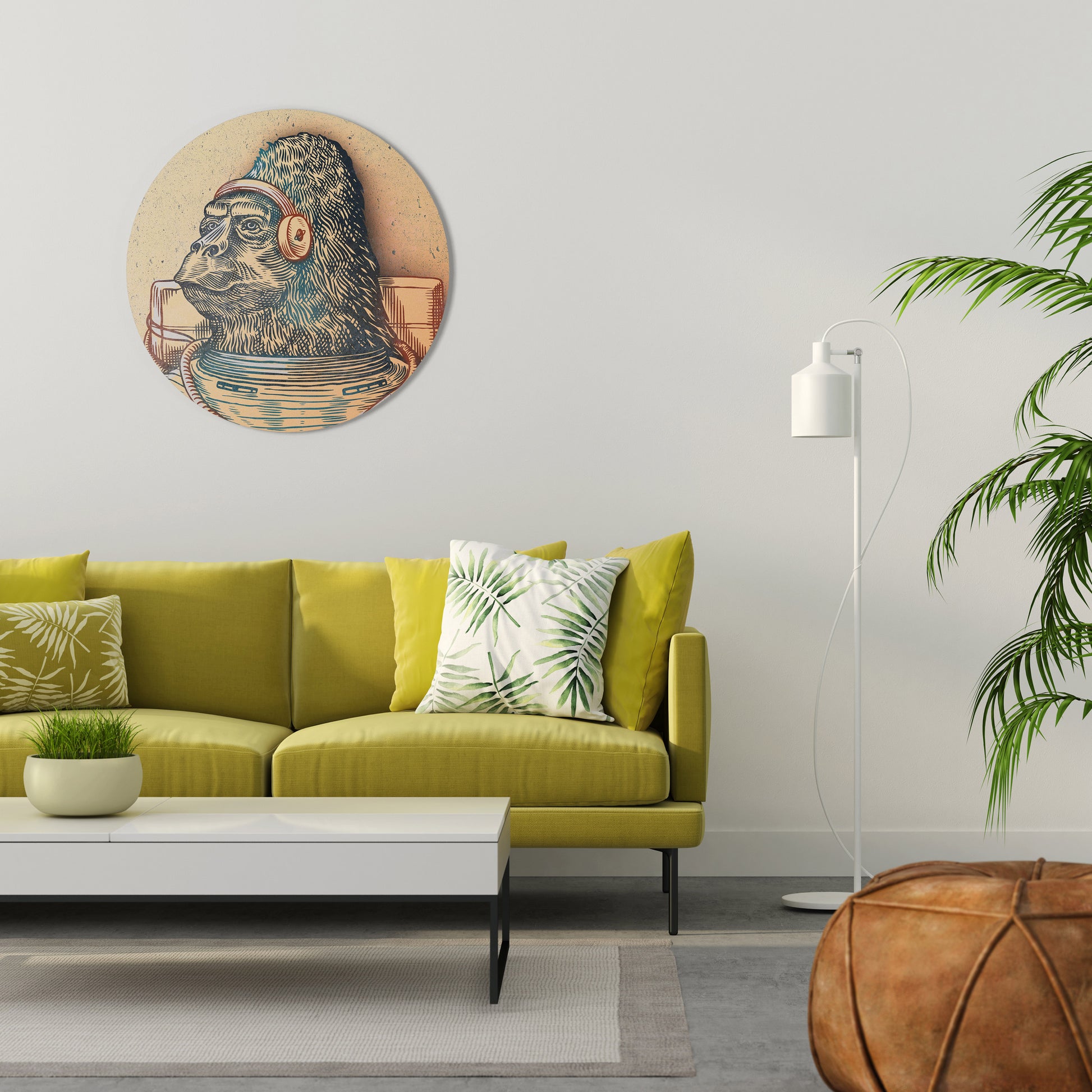 GORILLA GROOVE Round Wall Art