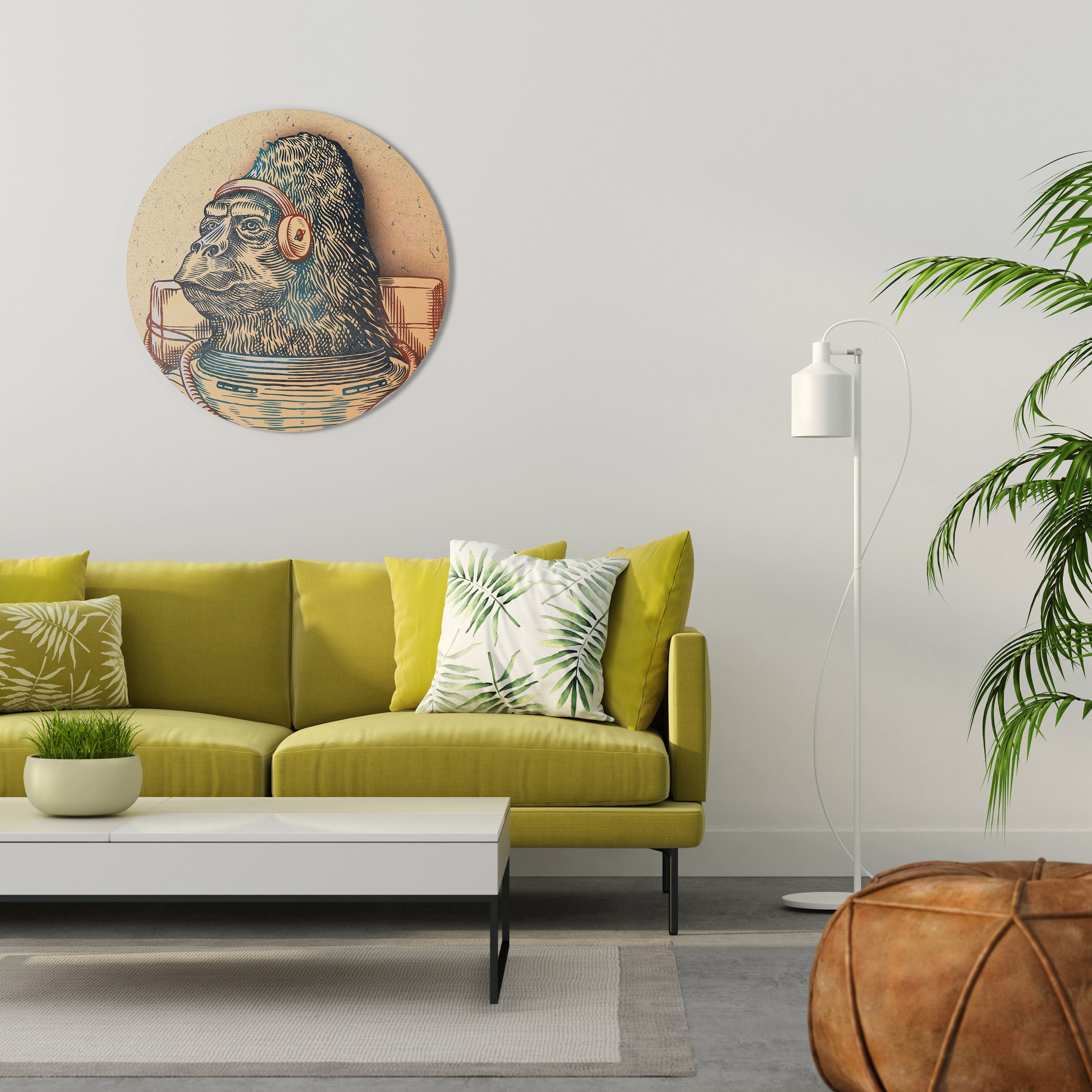 GORILLA GROOVE Round Wall Art