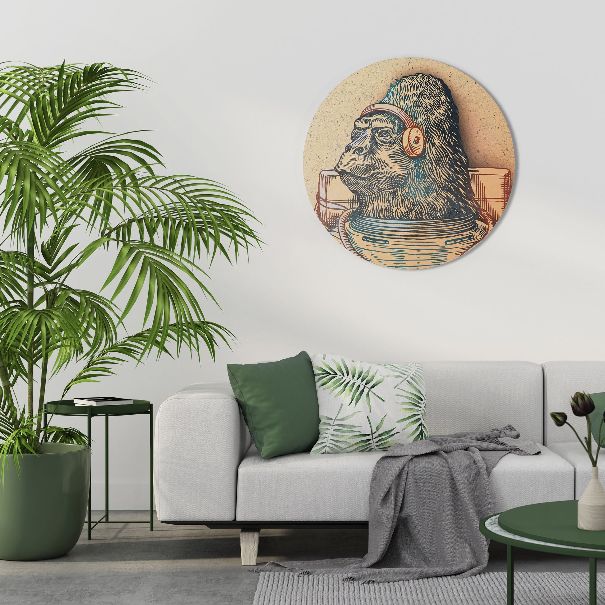 GORILLA GROOVE Round Wall Art