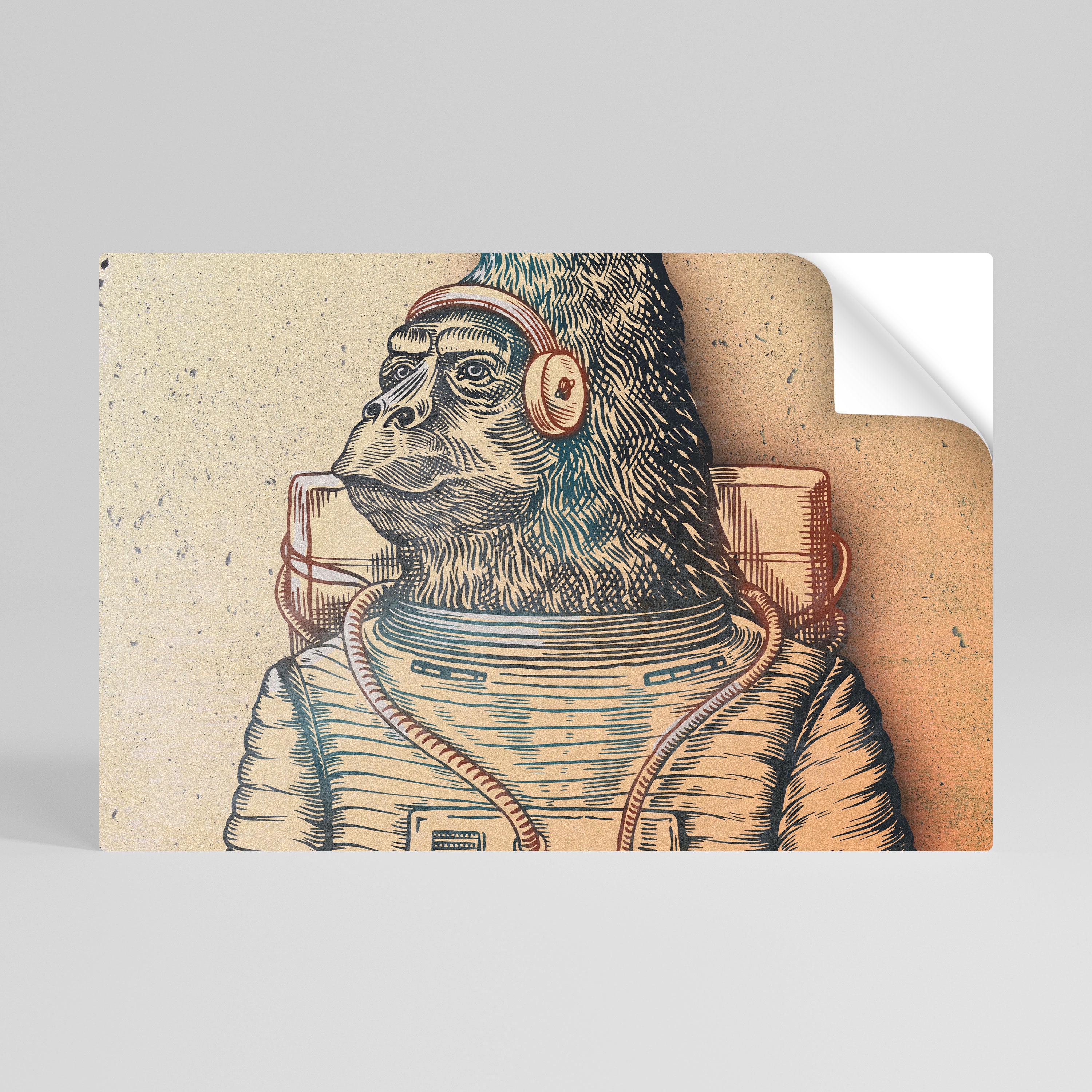 GORILLA GROOVE Póster adhesivo horizontal