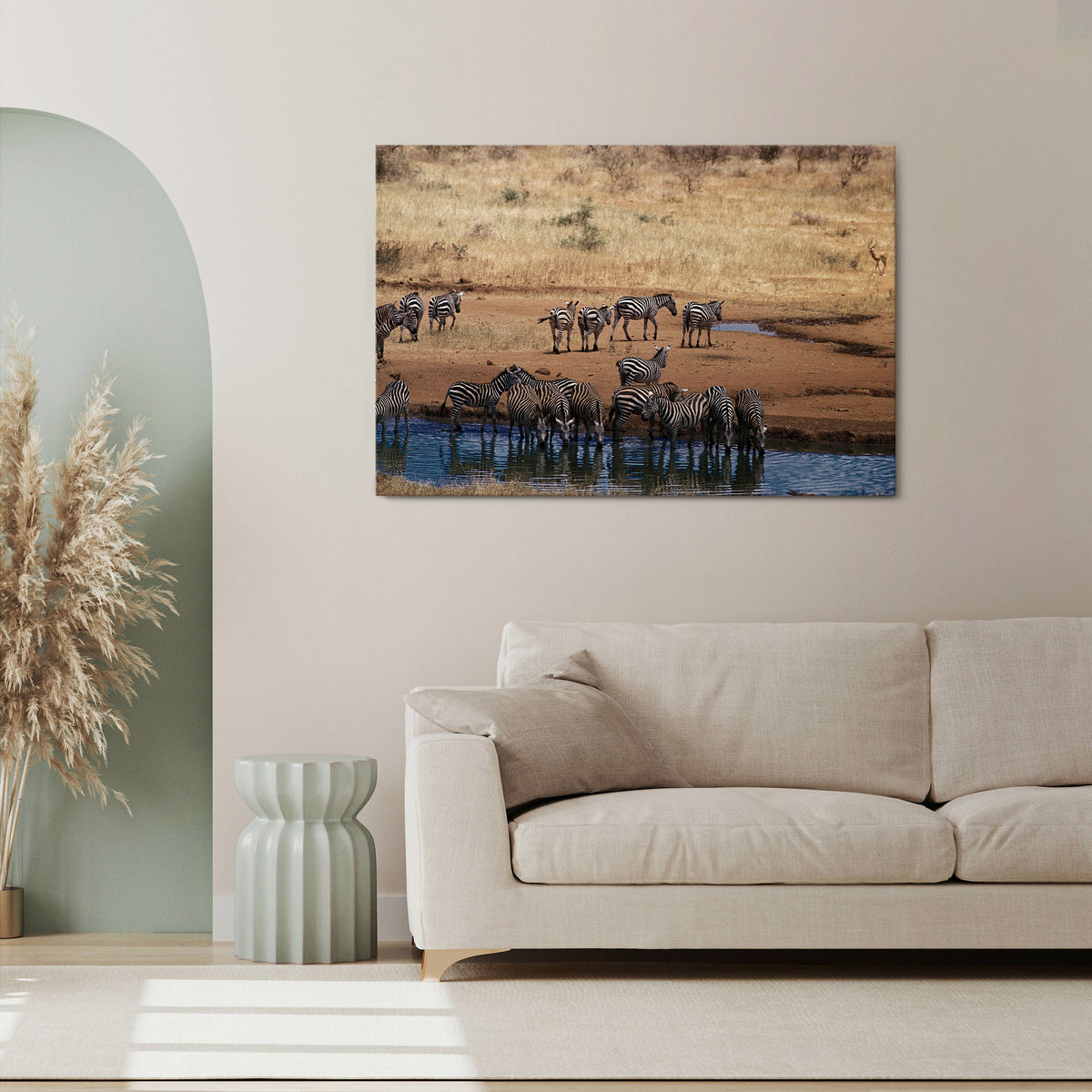 THE ZEBRA HARMONY Cuadro en lienzo horizontal