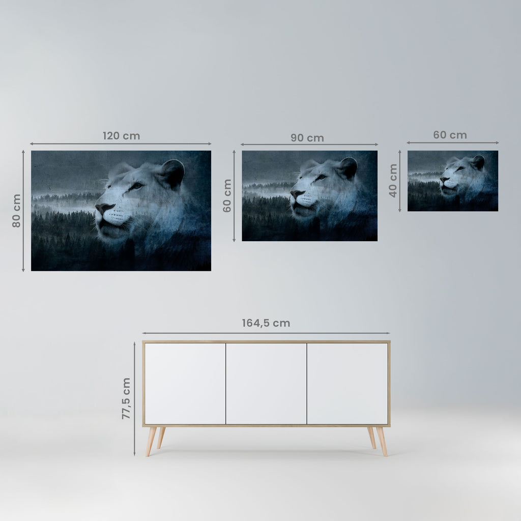LION'S HARMONY IN BLUE Peel and Stick Horizontal Poster