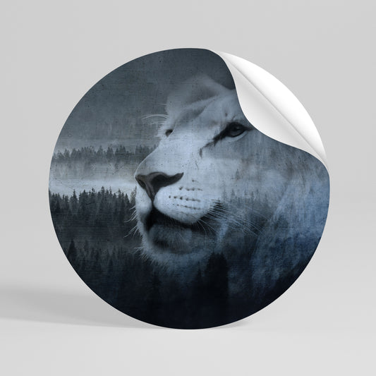 LION'S HARMONY IN BLUE Vinilo adhesivo redondo
