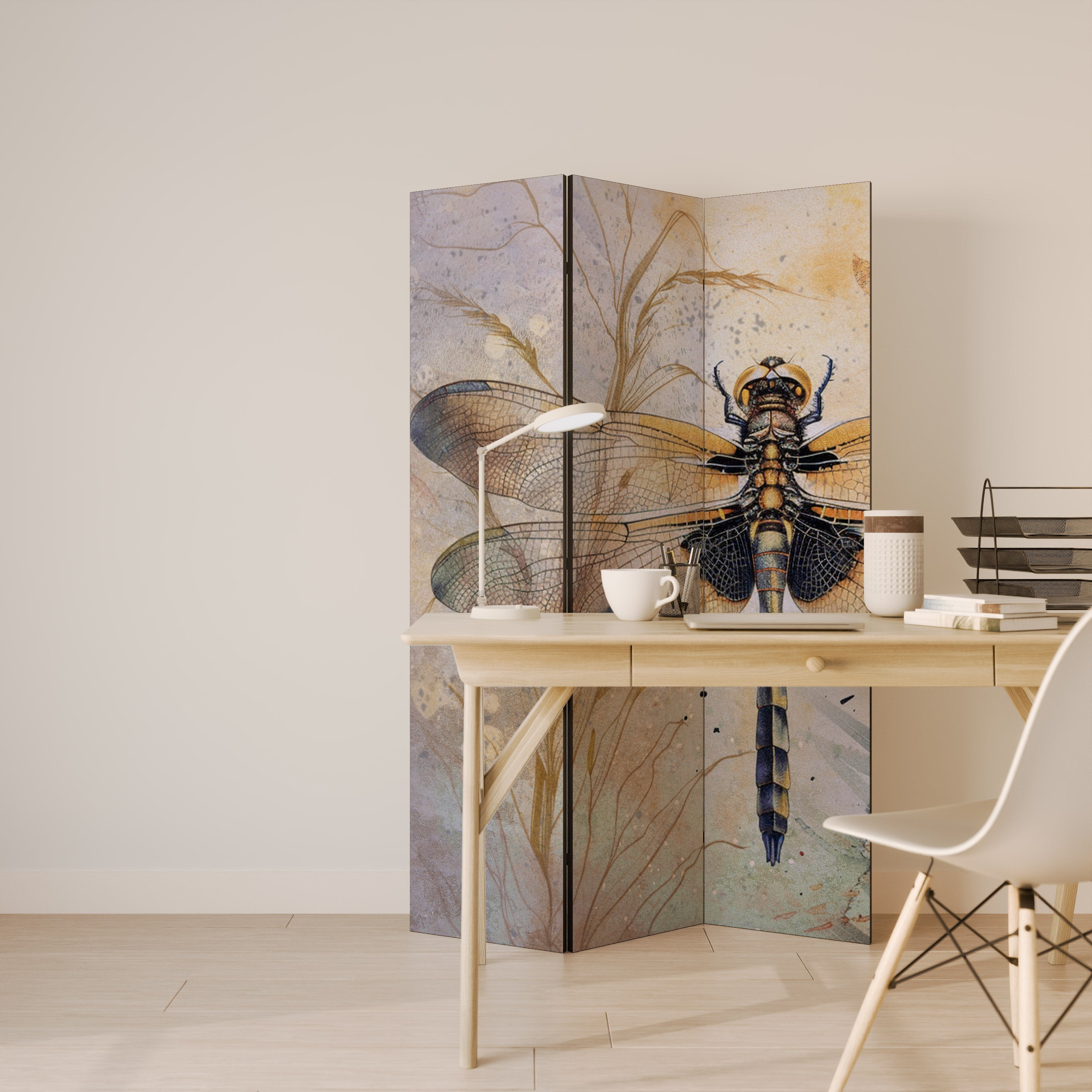 HER HIGHNESS DRAGONFLY Decorative 3-Panel Room Divider