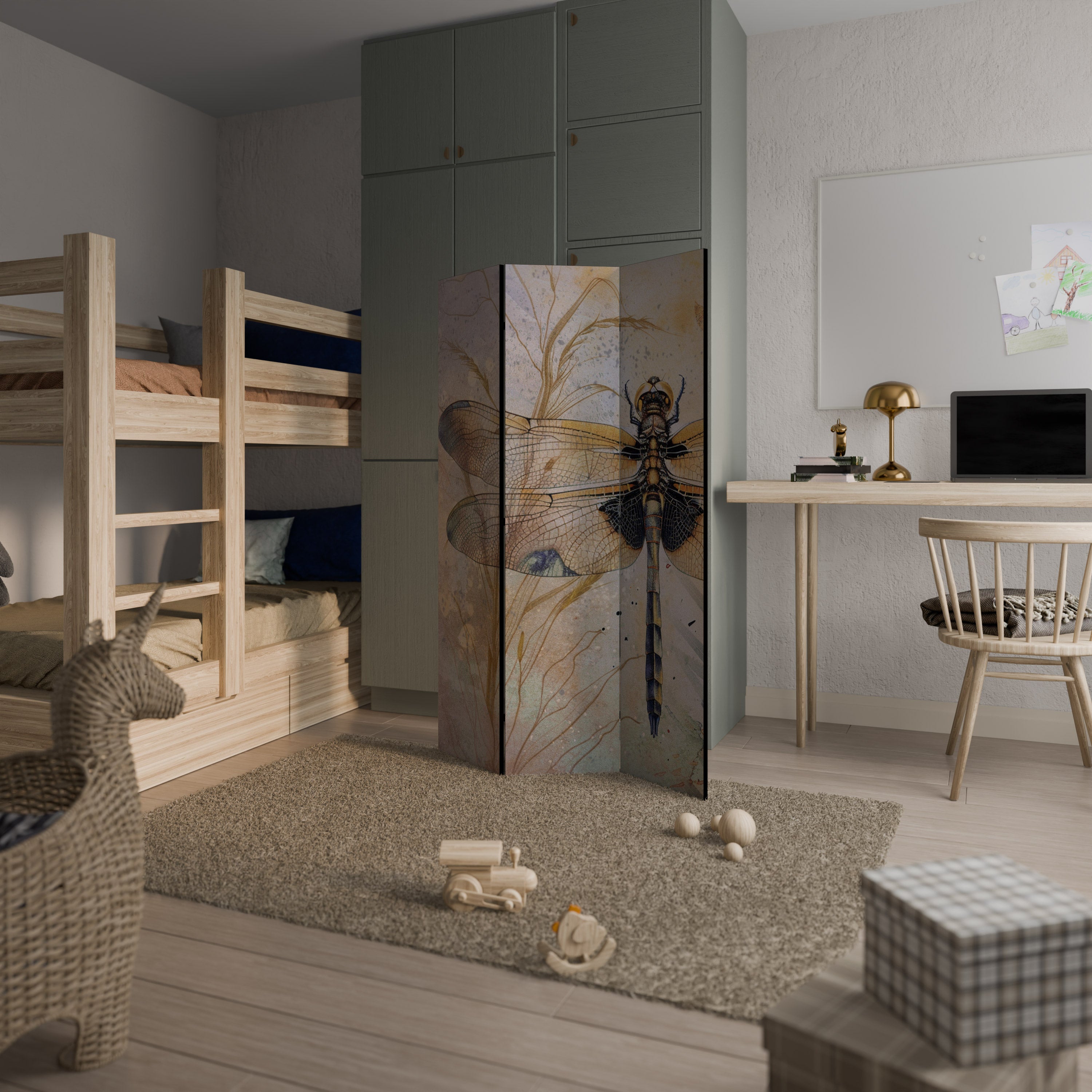 HER HIGHNESS DRAGONFLY Biombo de 3 paneles