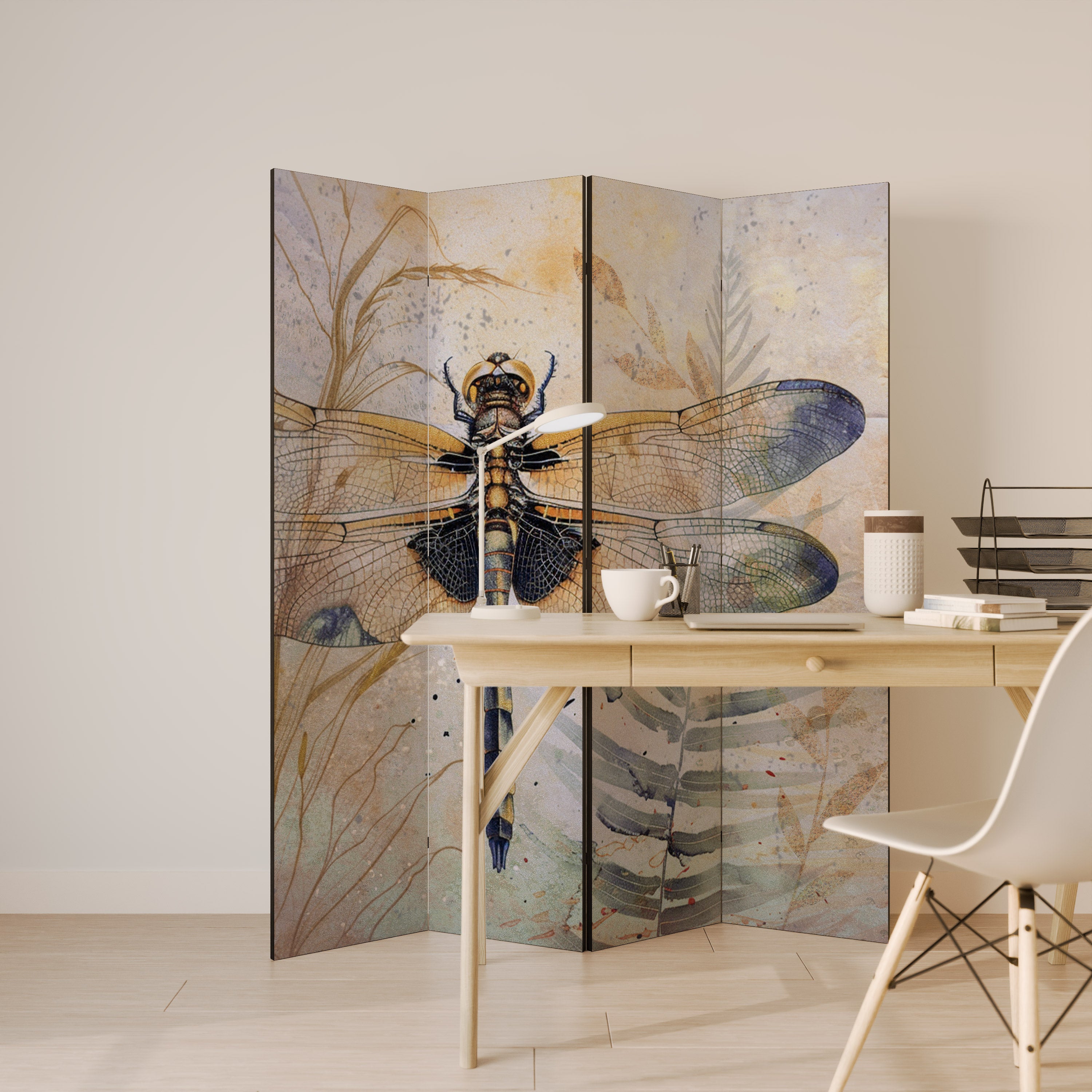 HER HIGHNESS DRAGONFLY Decorative 4-Panel Room Divider