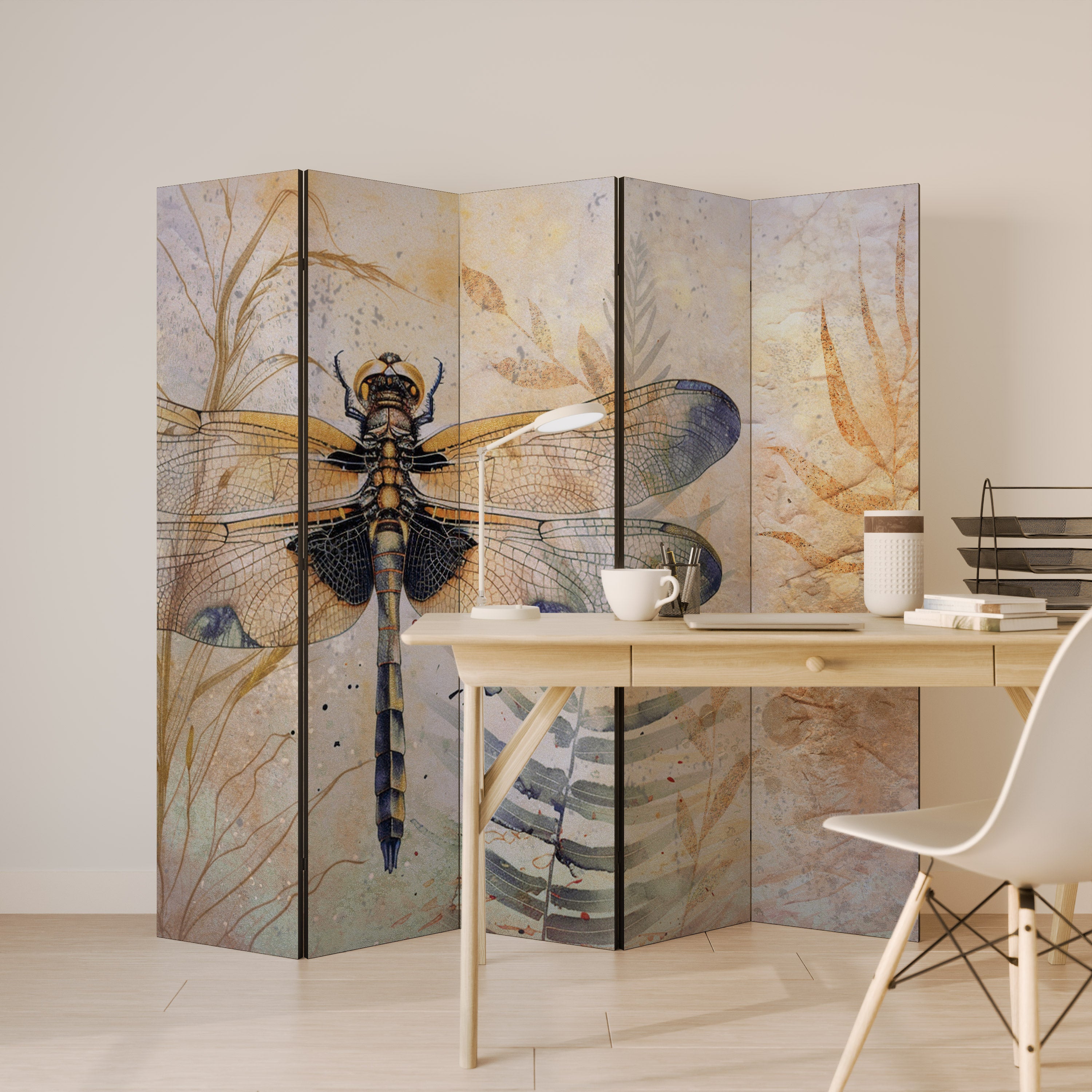 HER HIGHNESS DRAGONFLY Decorative 5-Panel Room Divider