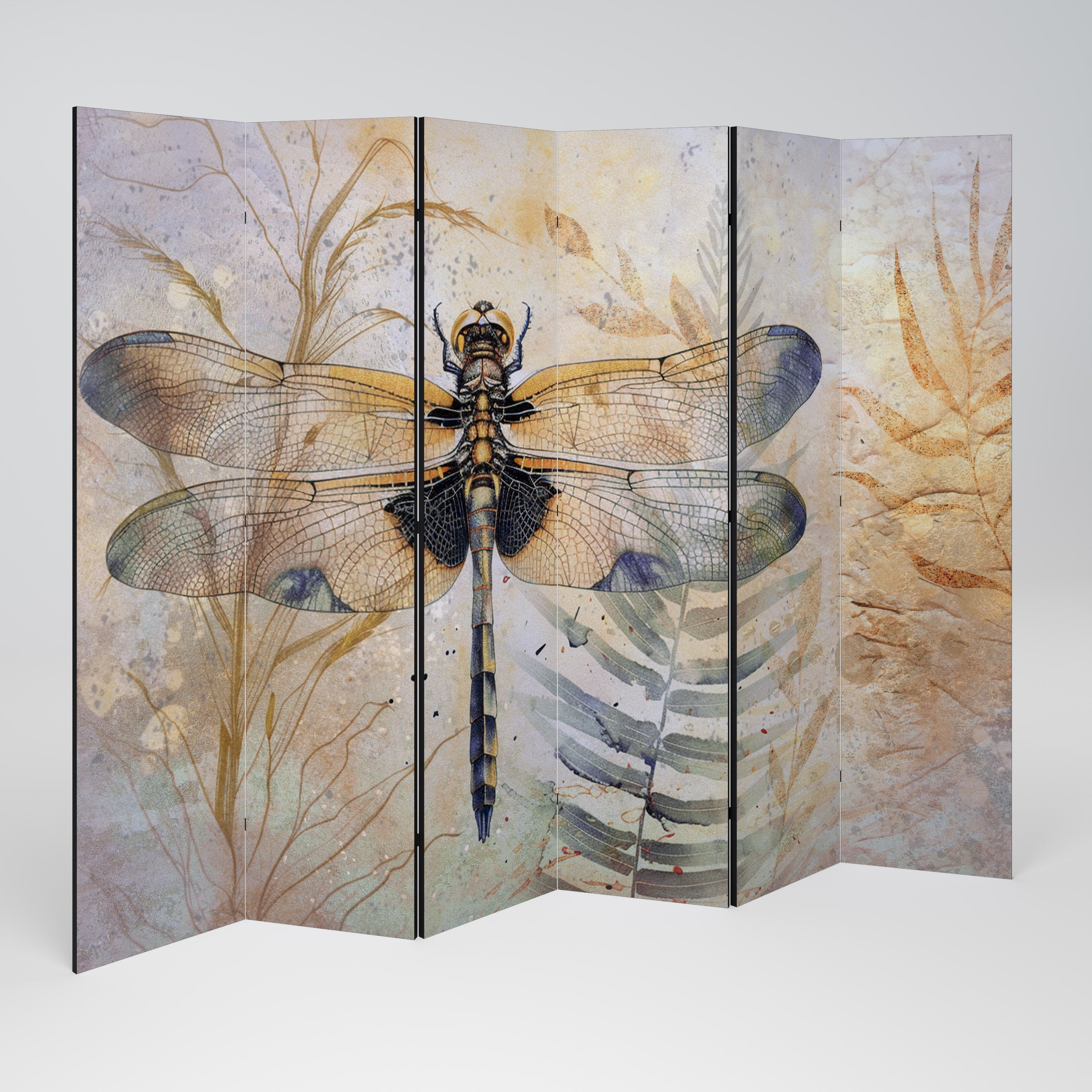 HER HIGHNESS DRAGONFLY Decorative 6-Panel Room Divider