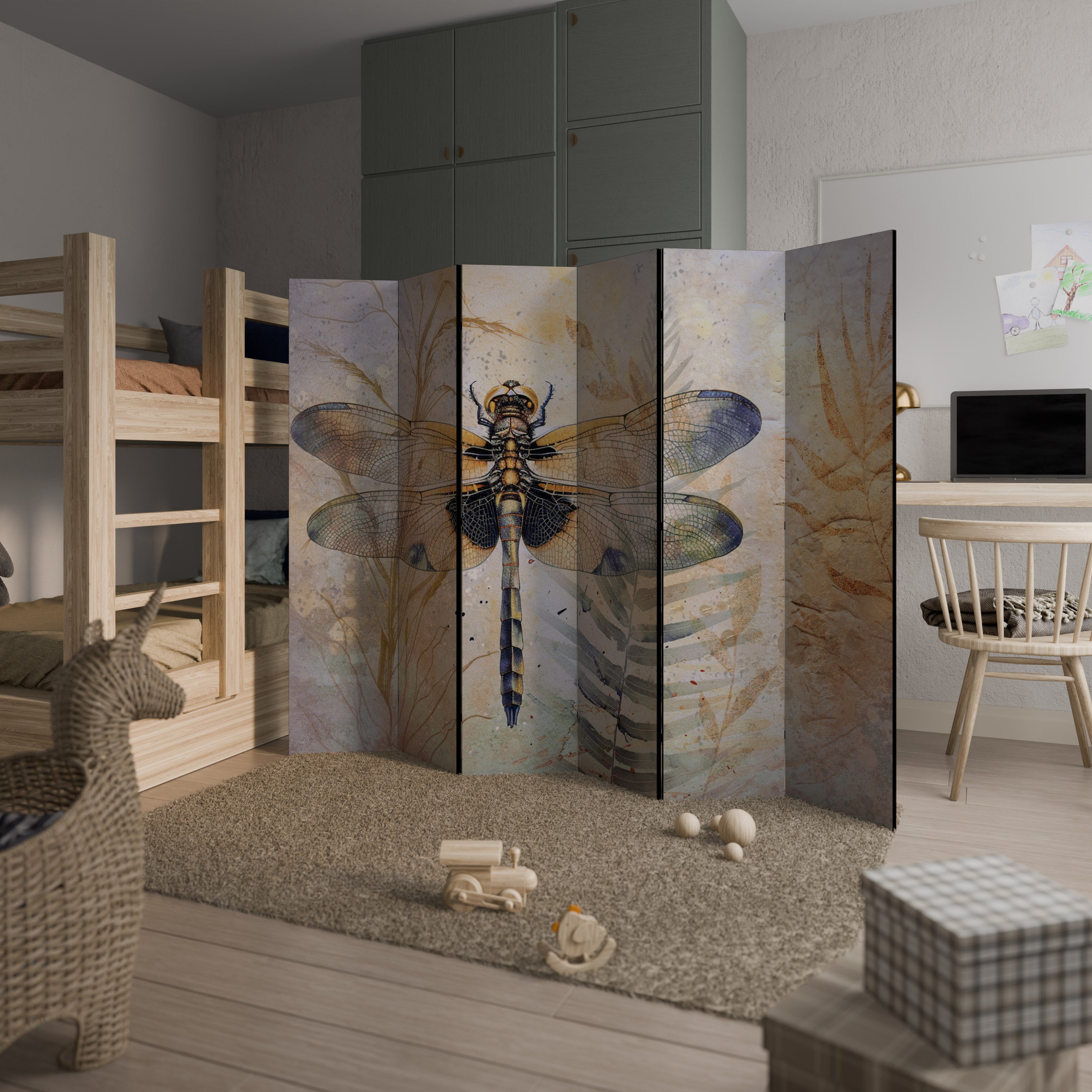 HER HIGHNESS DRAGONFLY Decorative 6-Panel Room Divider