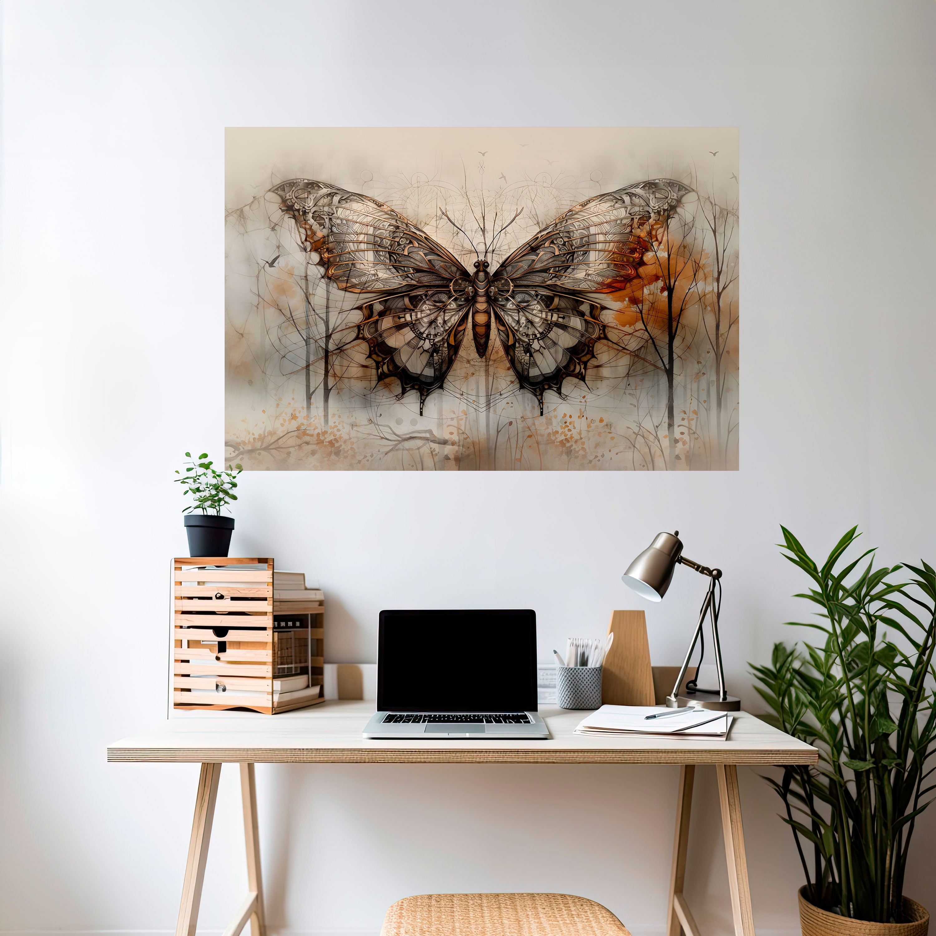MECHANICAL BEAUTY UNVEILED Peel and Stick Horizontal Poster