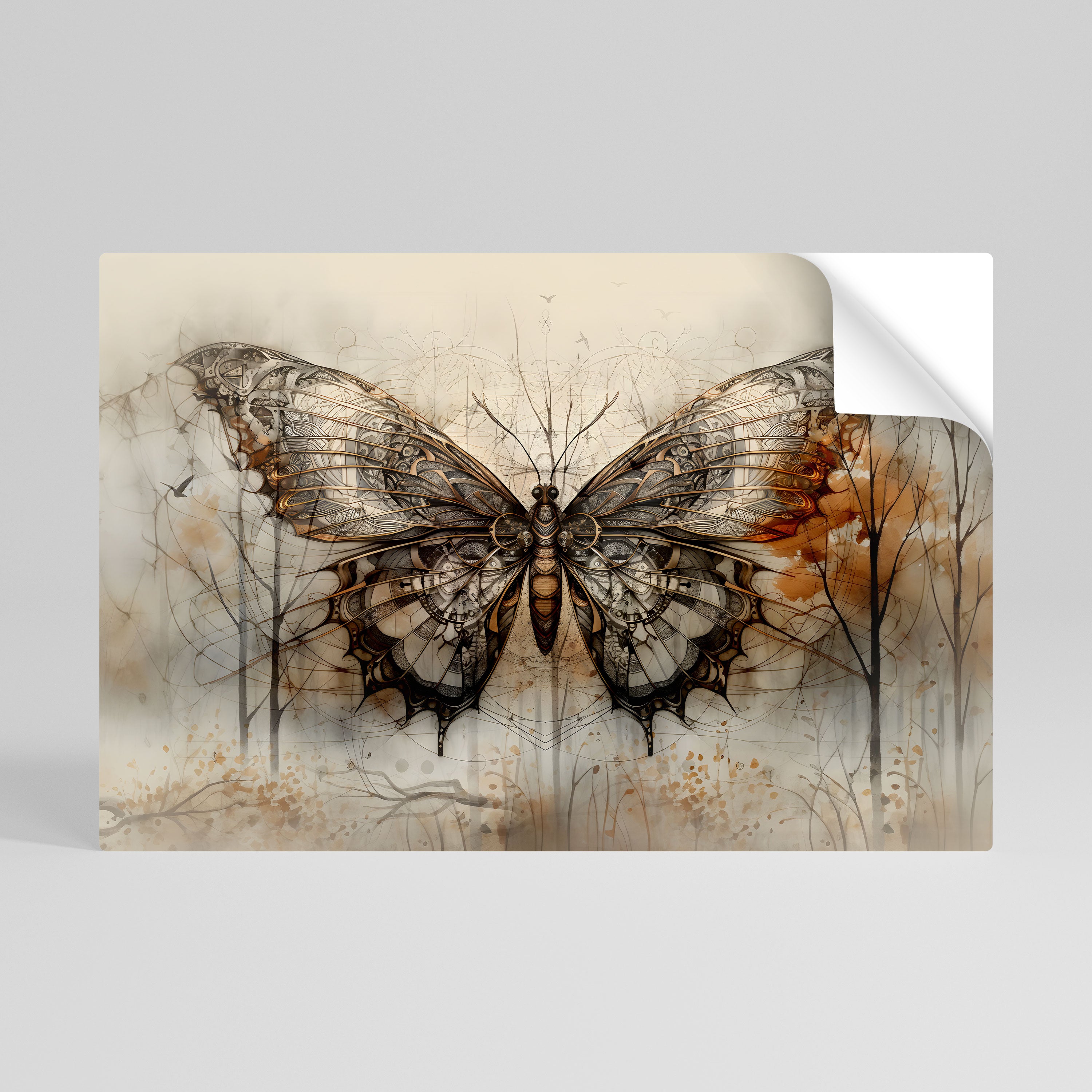 MECHANICAL BEAUTY UNVEILED Póster adhesivo horizontal