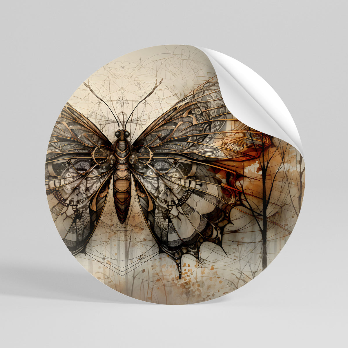 MECHANICAL BEAUTY UNVEILED Vinilo adhesivo redondo