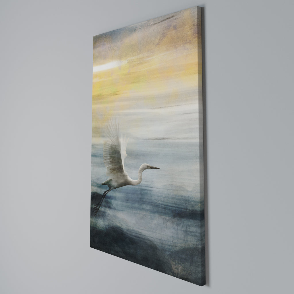 HERON IN FLY Cuadro en lienzo vertical