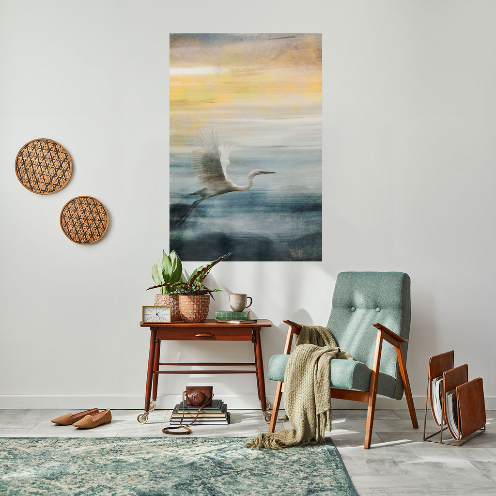 HERON IN FLY Peel and Stick Vertical Poster