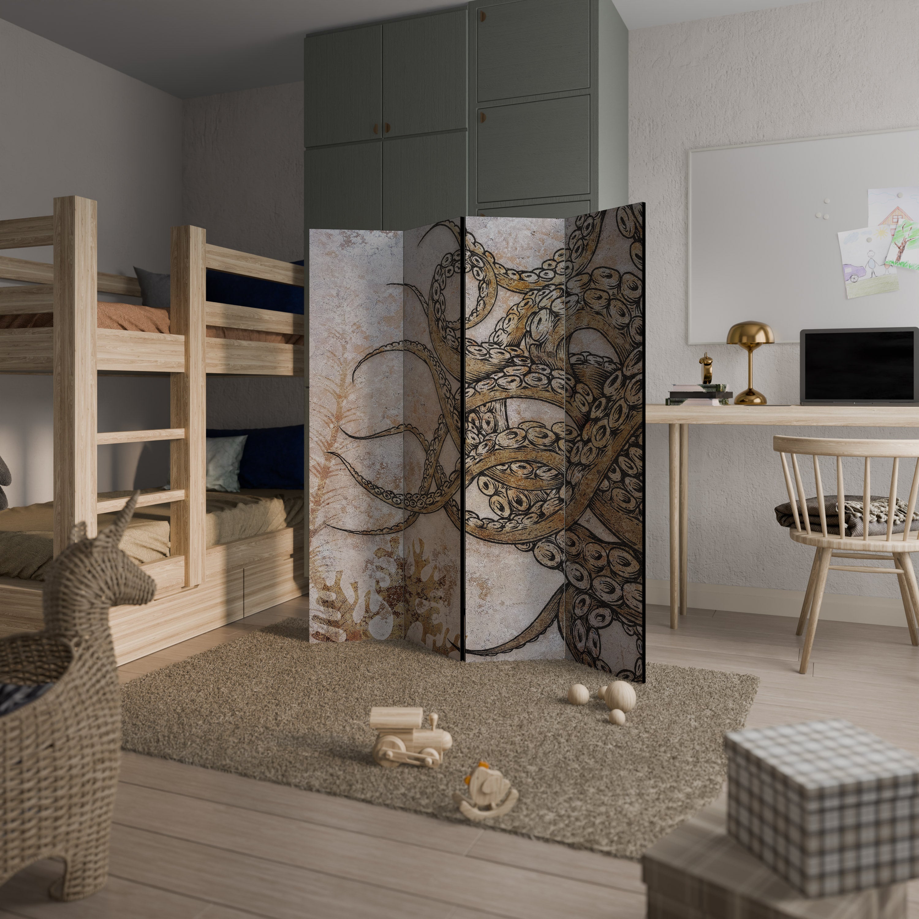 ECHOES OF ATLANTIS Biombo de 4 paneles