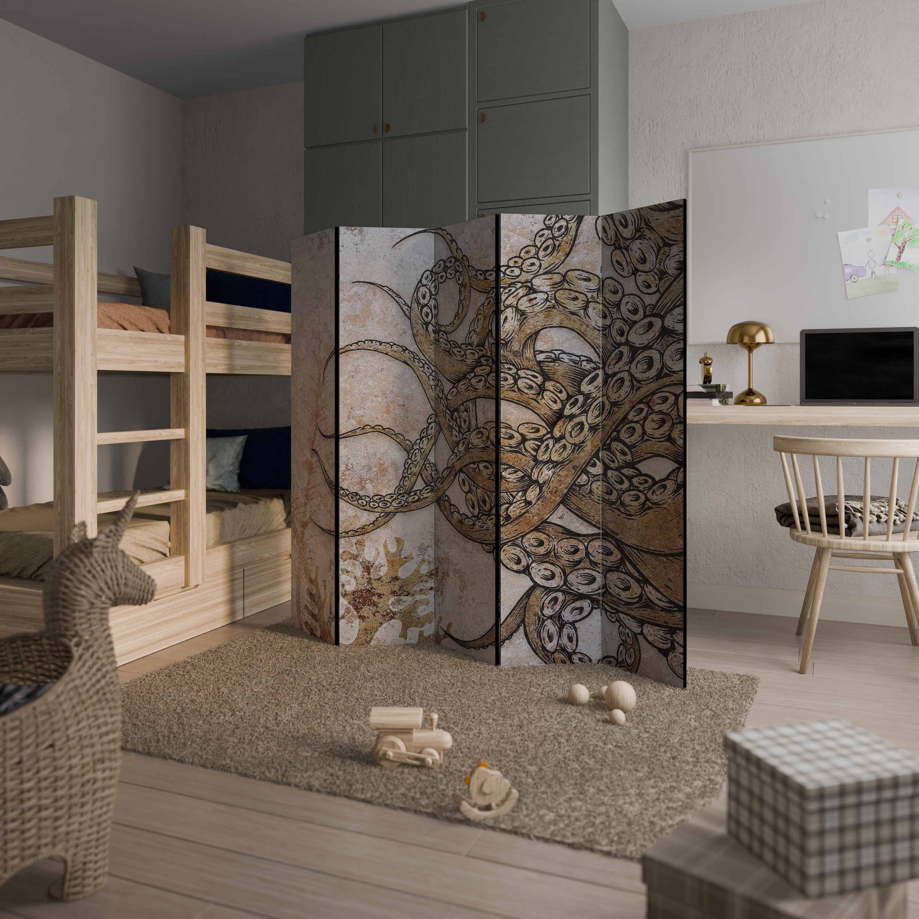 ECHOES OF ATLANTIS 5-Panel Room Divider