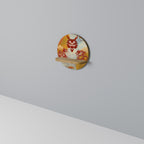 MYSTICAL DRAGON Round Art Shelf In Oak Effect