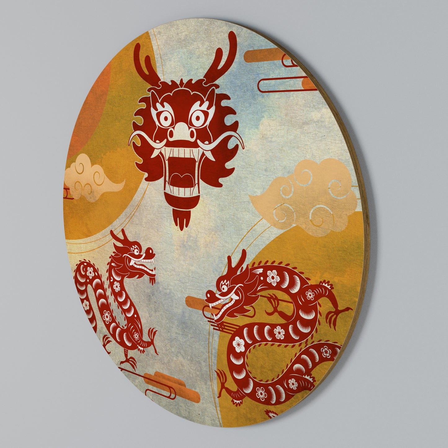 MYSTICAL DRAGON Arte de pared redondo