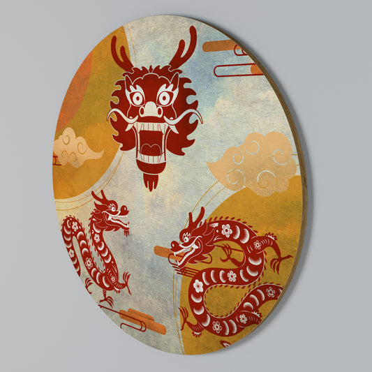 MYSTICAL DRAGON Arte de pared redondo