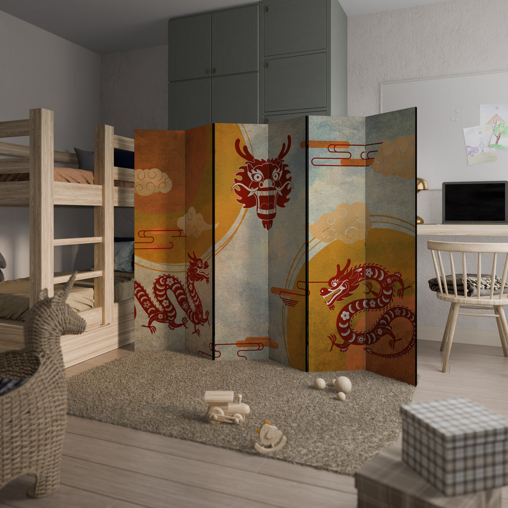 MYSTICAL DRAGON Decorative 6-Panel Room Divider