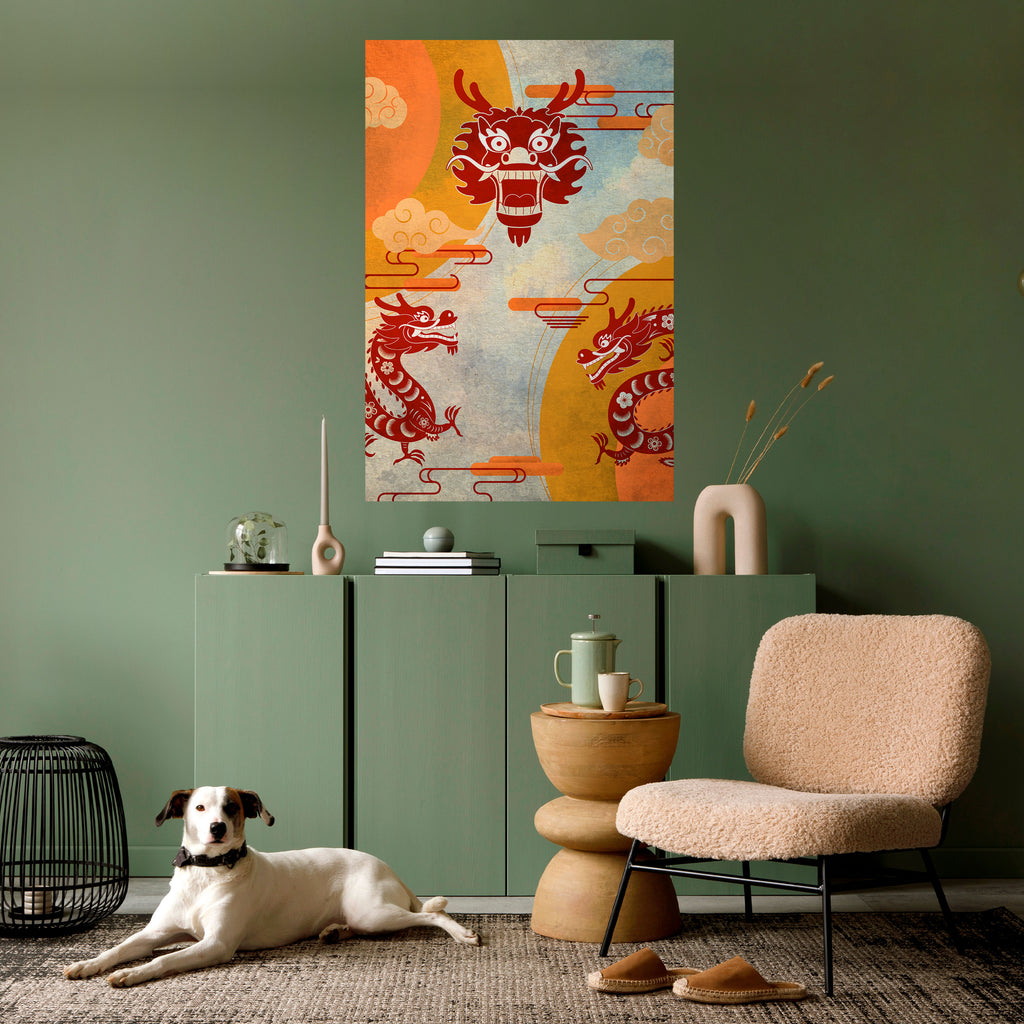 MYSTICAL DRAGON Peel and Stick Vertical Poster