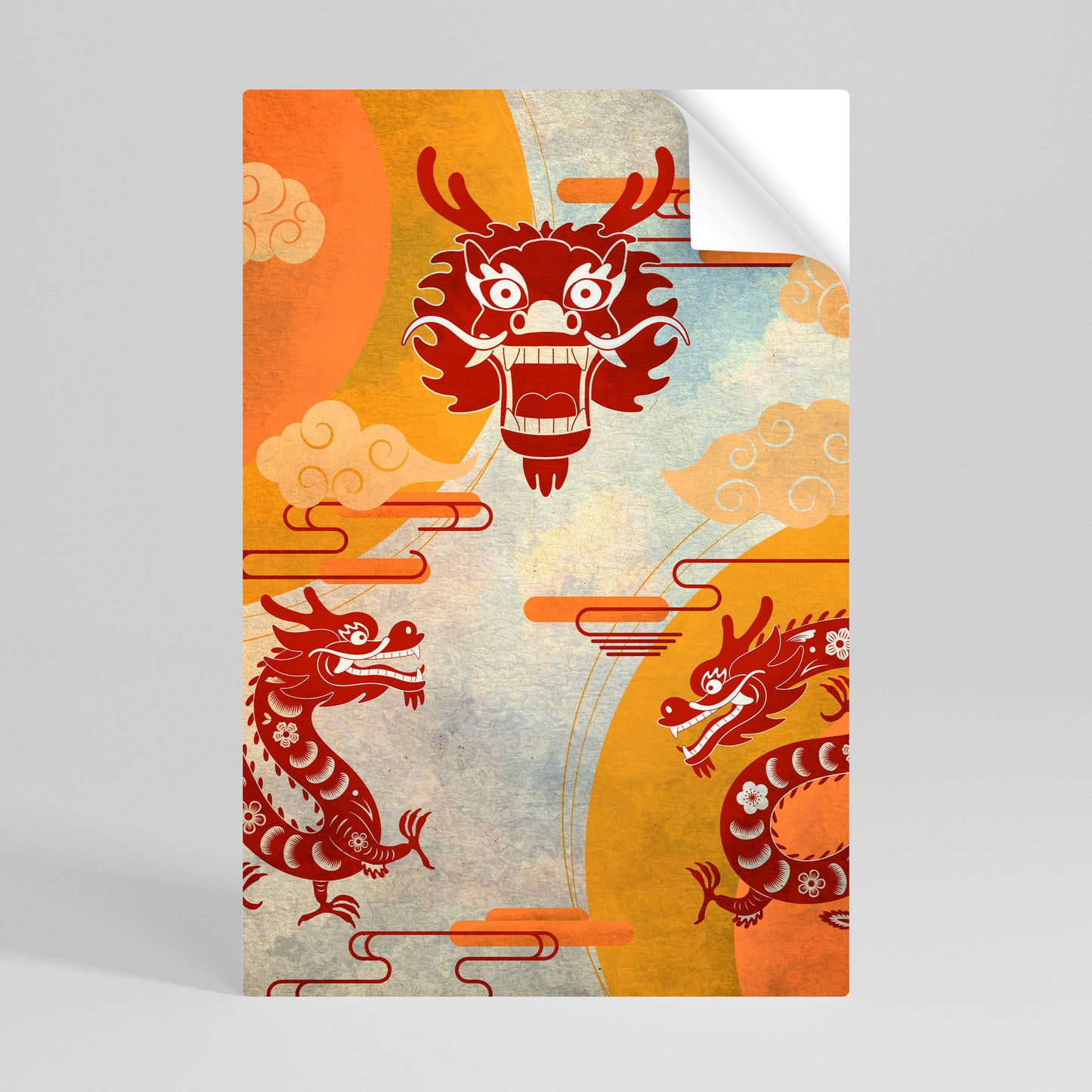 MYSTICAL DRAGON Póster adhesivo vertical