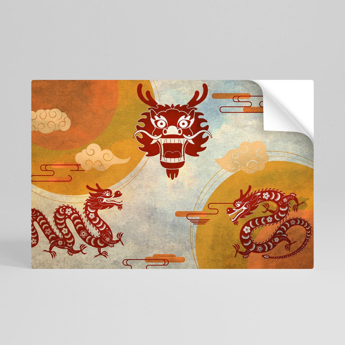 MYSTICAL DRAGON Póster adhesivo horizontal