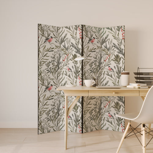 BULLFINCH SONG Biombo Decorativo de 4 Paneles