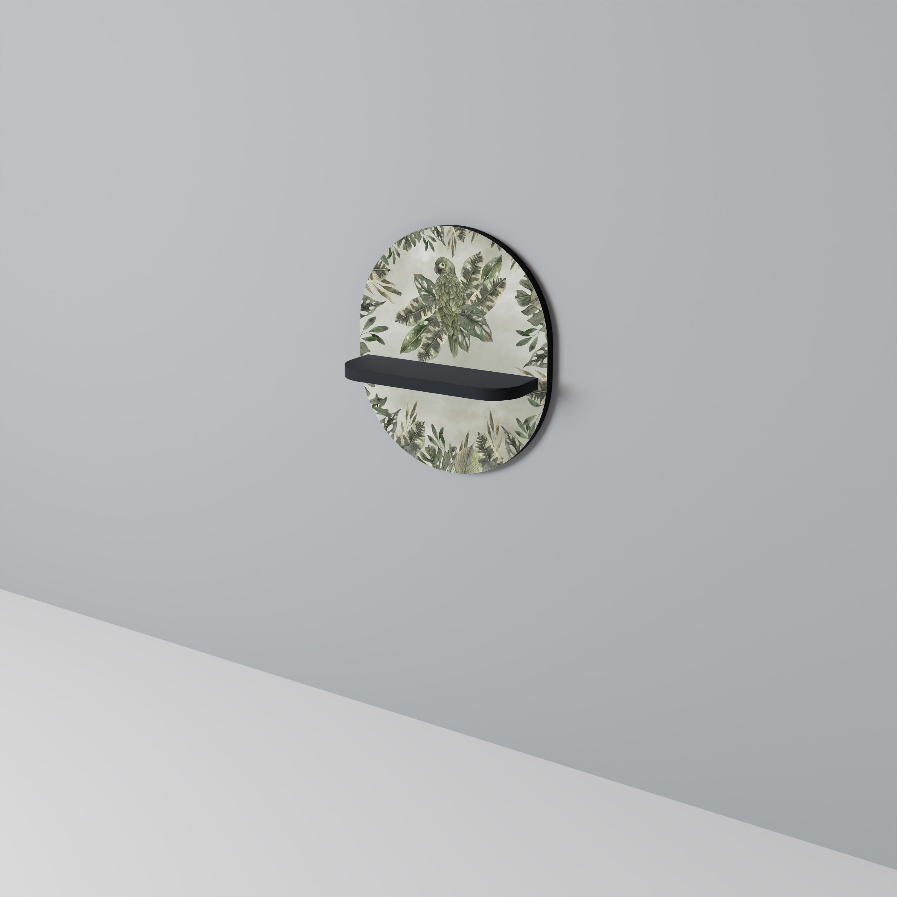 VERDANT ARINI Oval Art Shelf In Black Finish