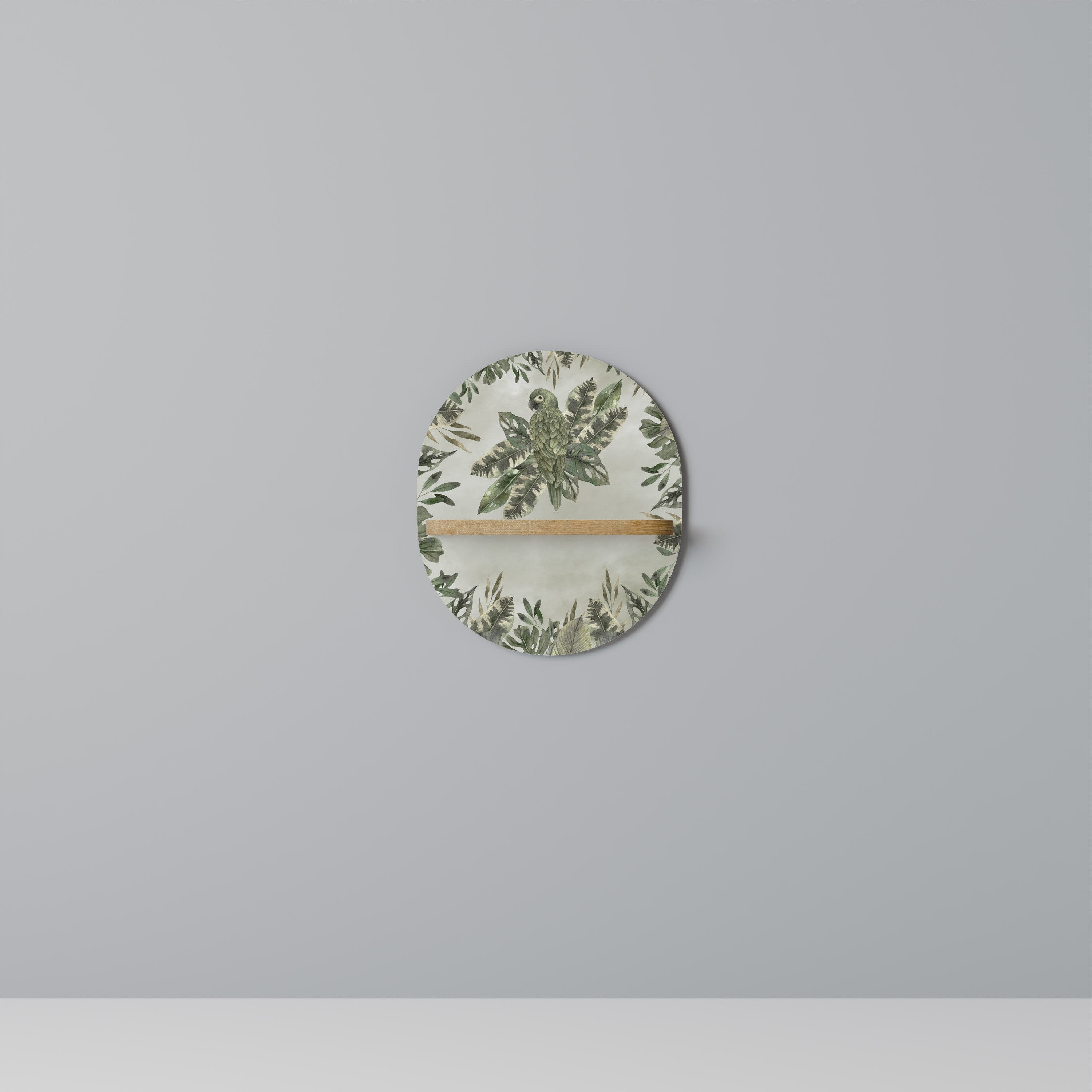 VERDANT ARINI Oval Art Shelf In Oak Effect