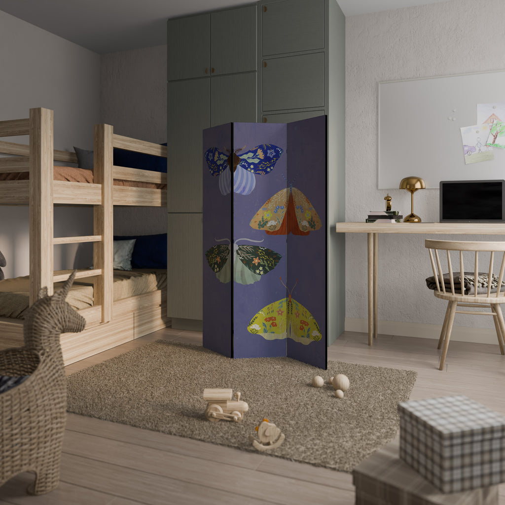 MOTH INTO THE FLAME 3-Panel Room Divider