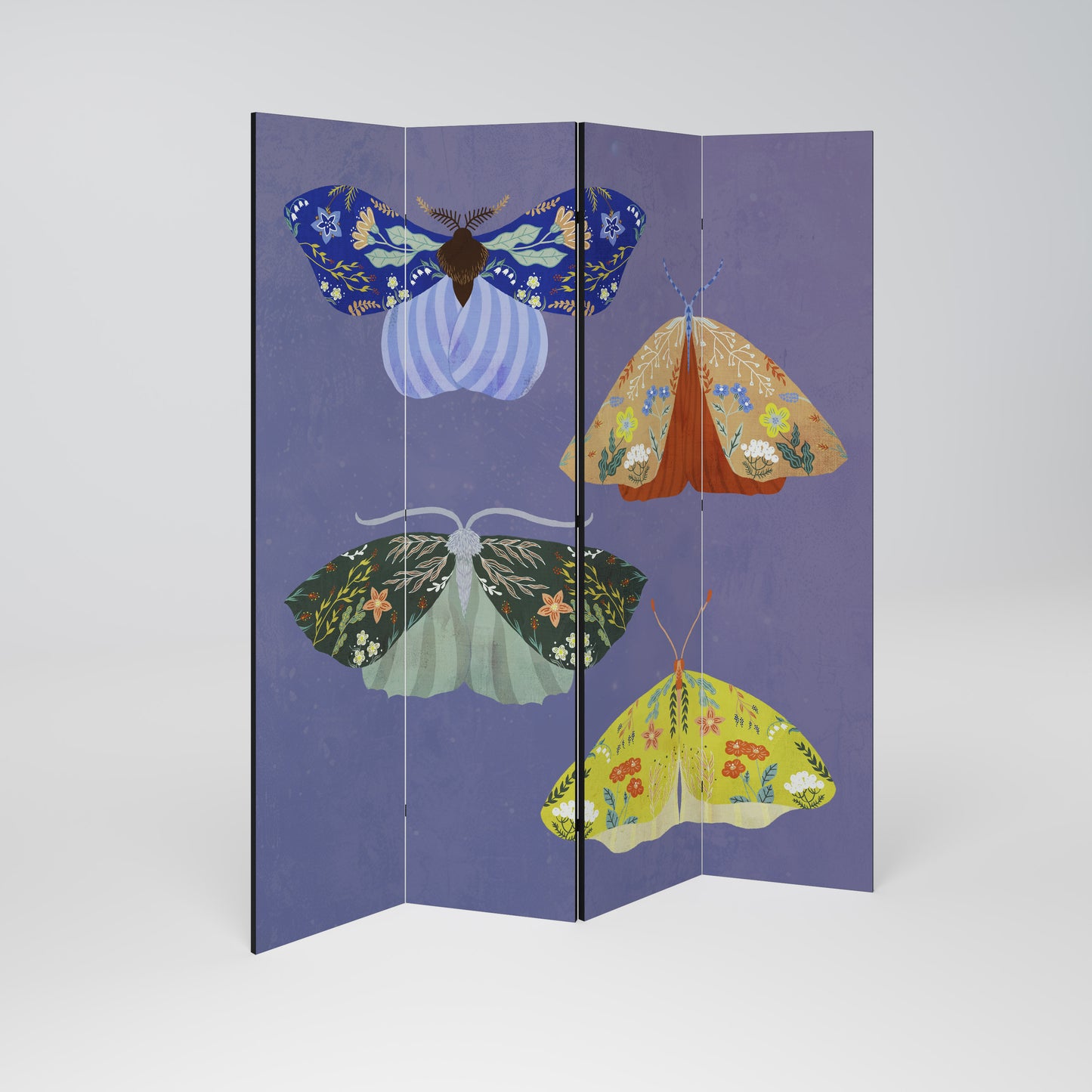 MOTH INTO THE FLAME Biombo de 4 paneles