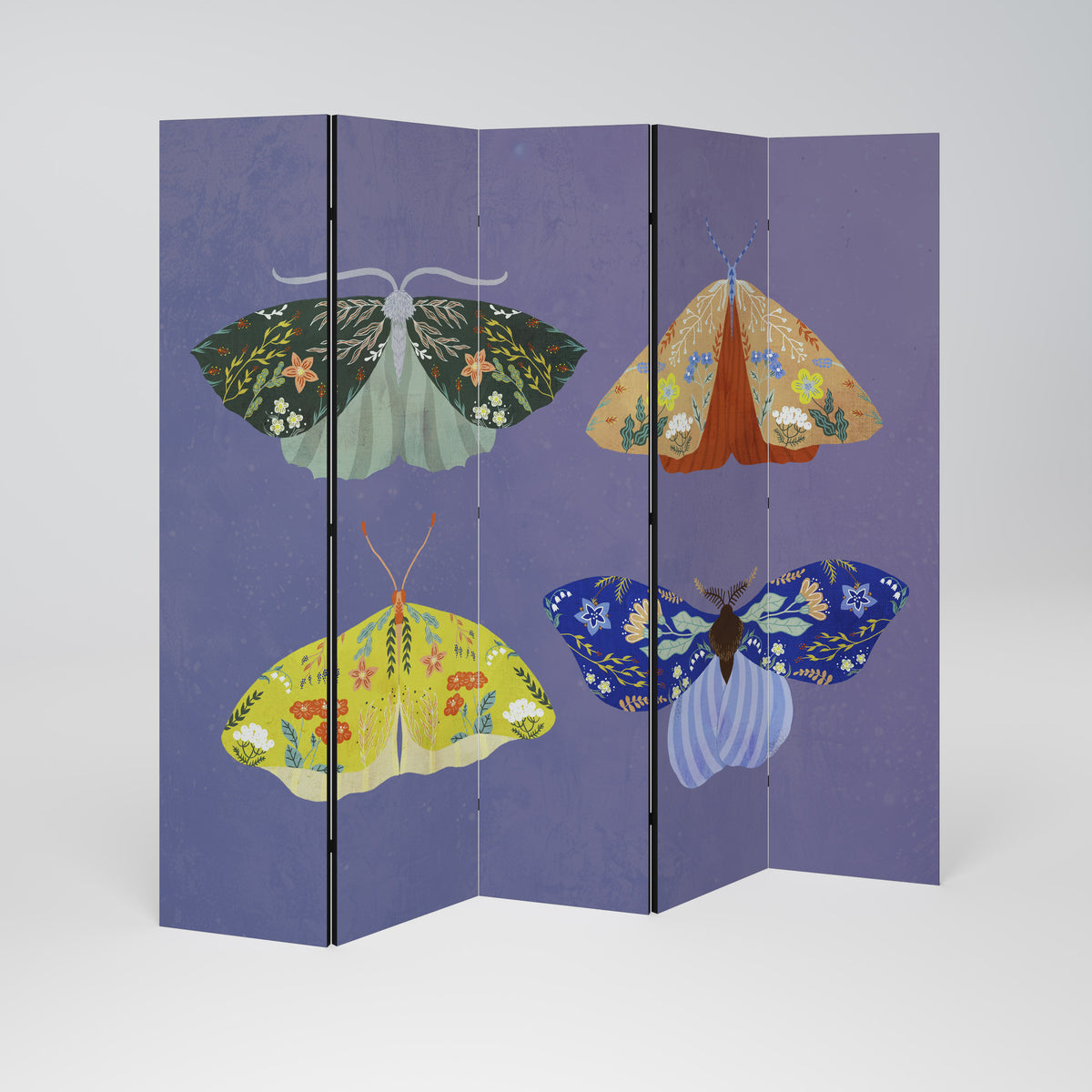 MOTH INTO THE FLAME Biombo de 5 paneles