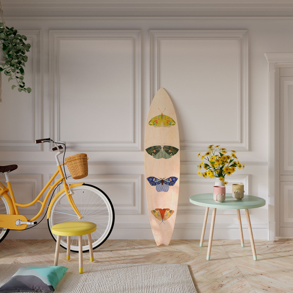 MOTH INTO THE LIGHT Panel decorativo de tabla de surf