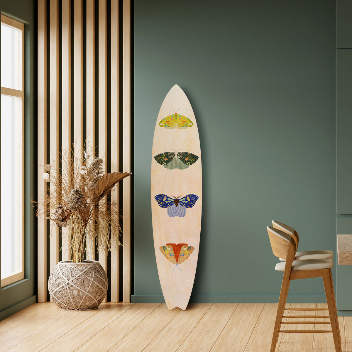 MOTH INTO THE LIGHT Panel decorativo de tabla de surf