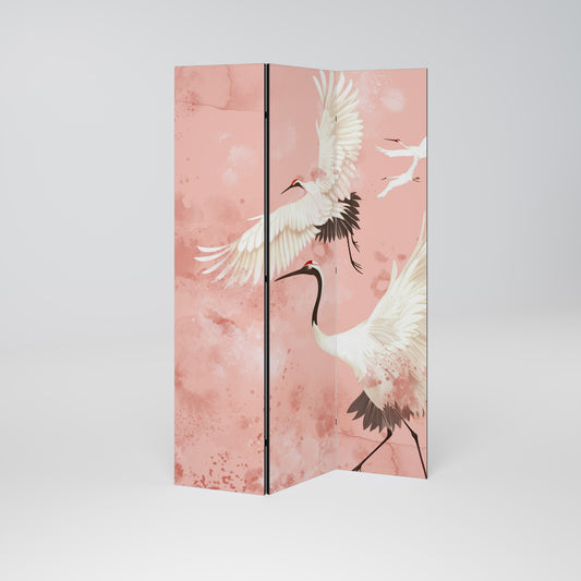 CRANE DANCE Biombo de 3 paneles