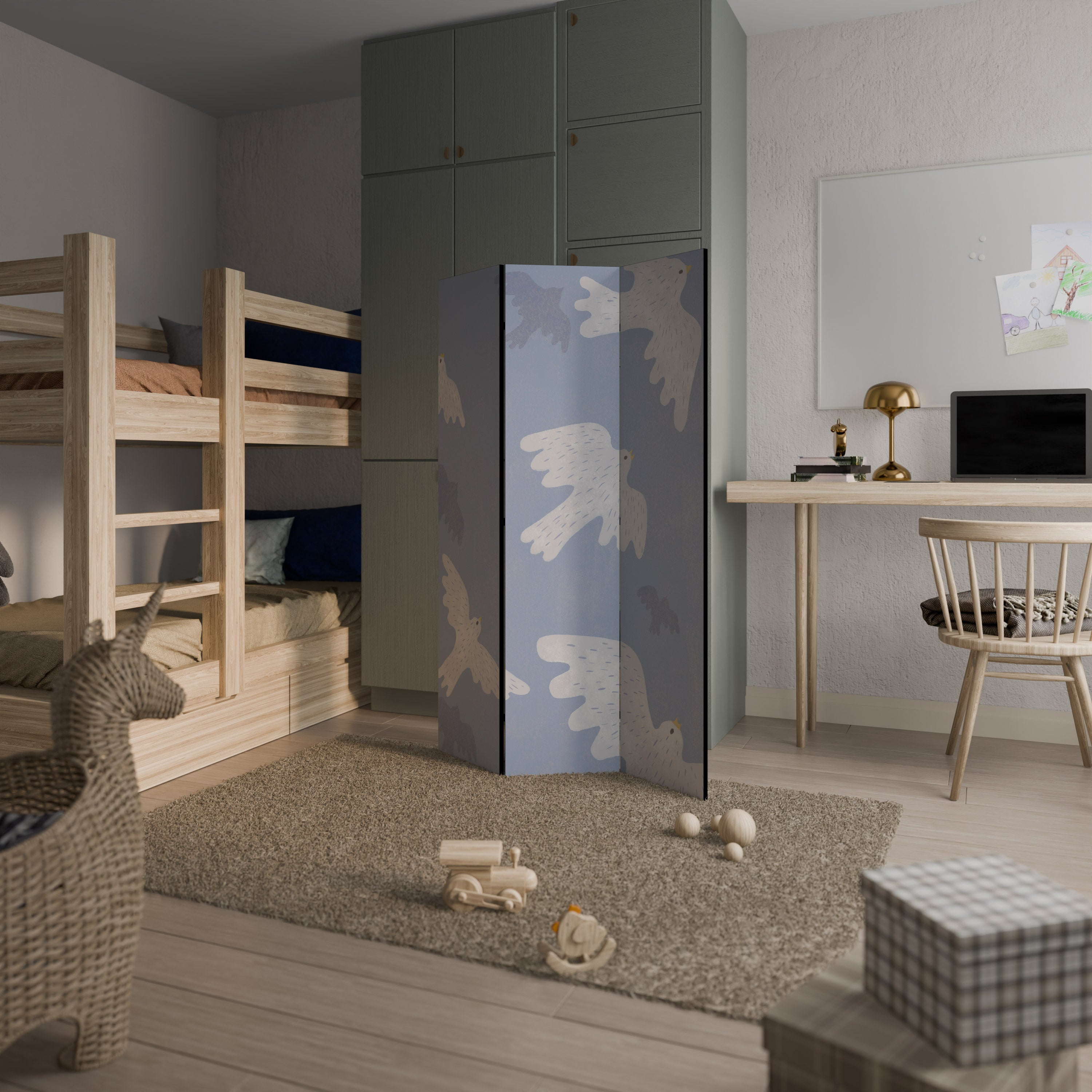 SLOWLY FLOAT Decorative 3-Panel Room Divider