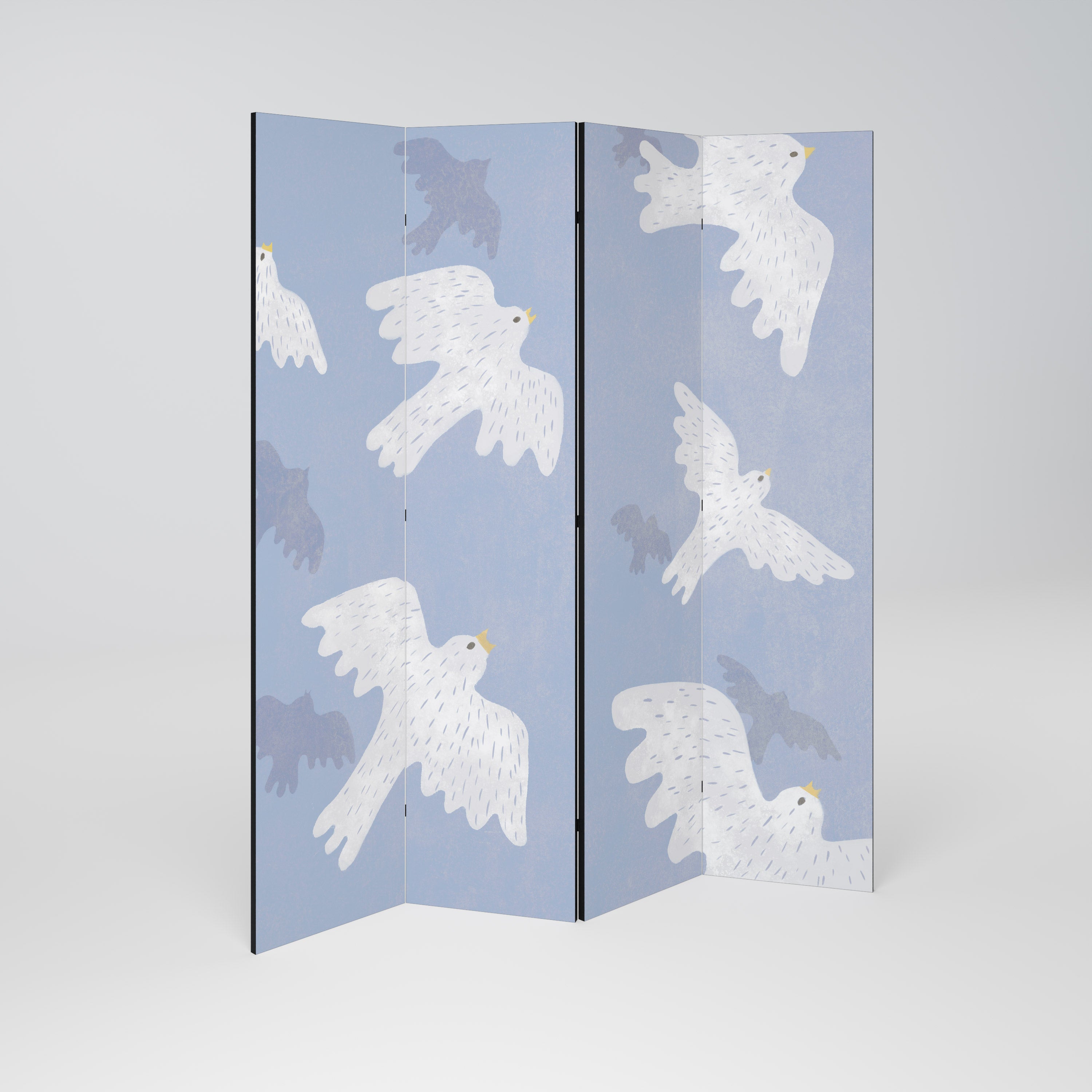 SLOWLY FLOAT 4-Panel Room Divider