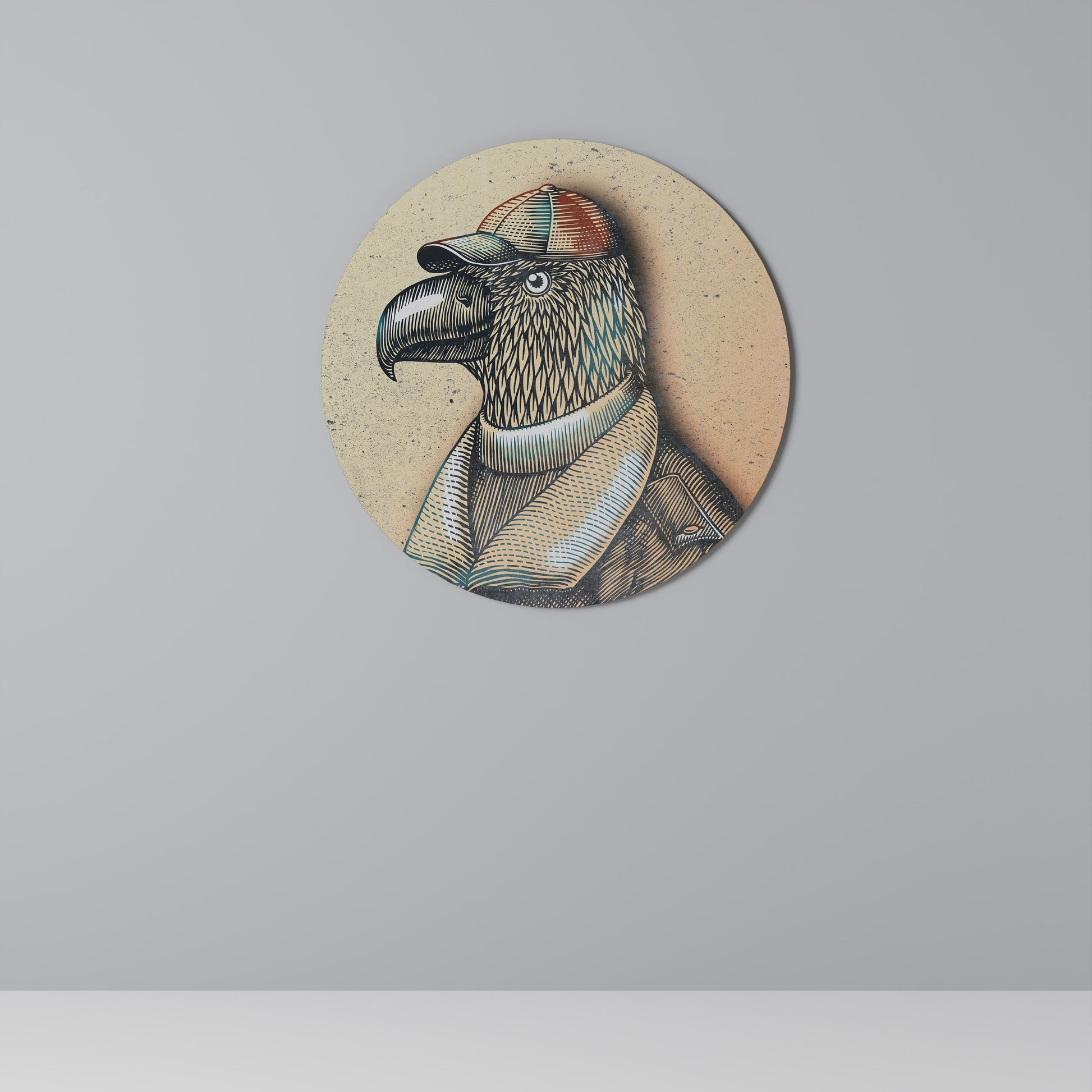 Arte de pared redondo FEATHERED FASHIONISTA