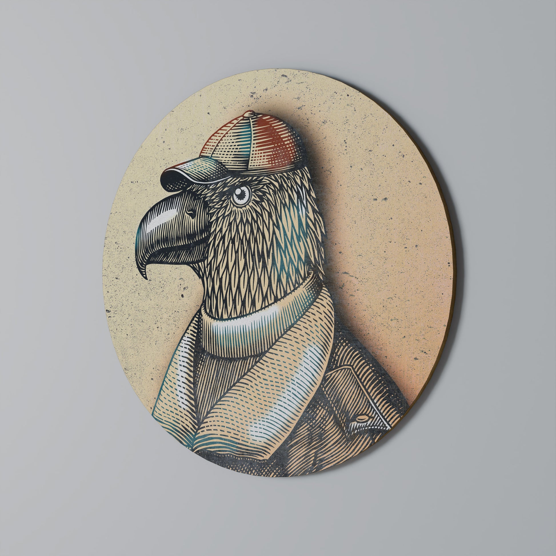 Arte de pared redondo FEATHERED FASHIONISTA