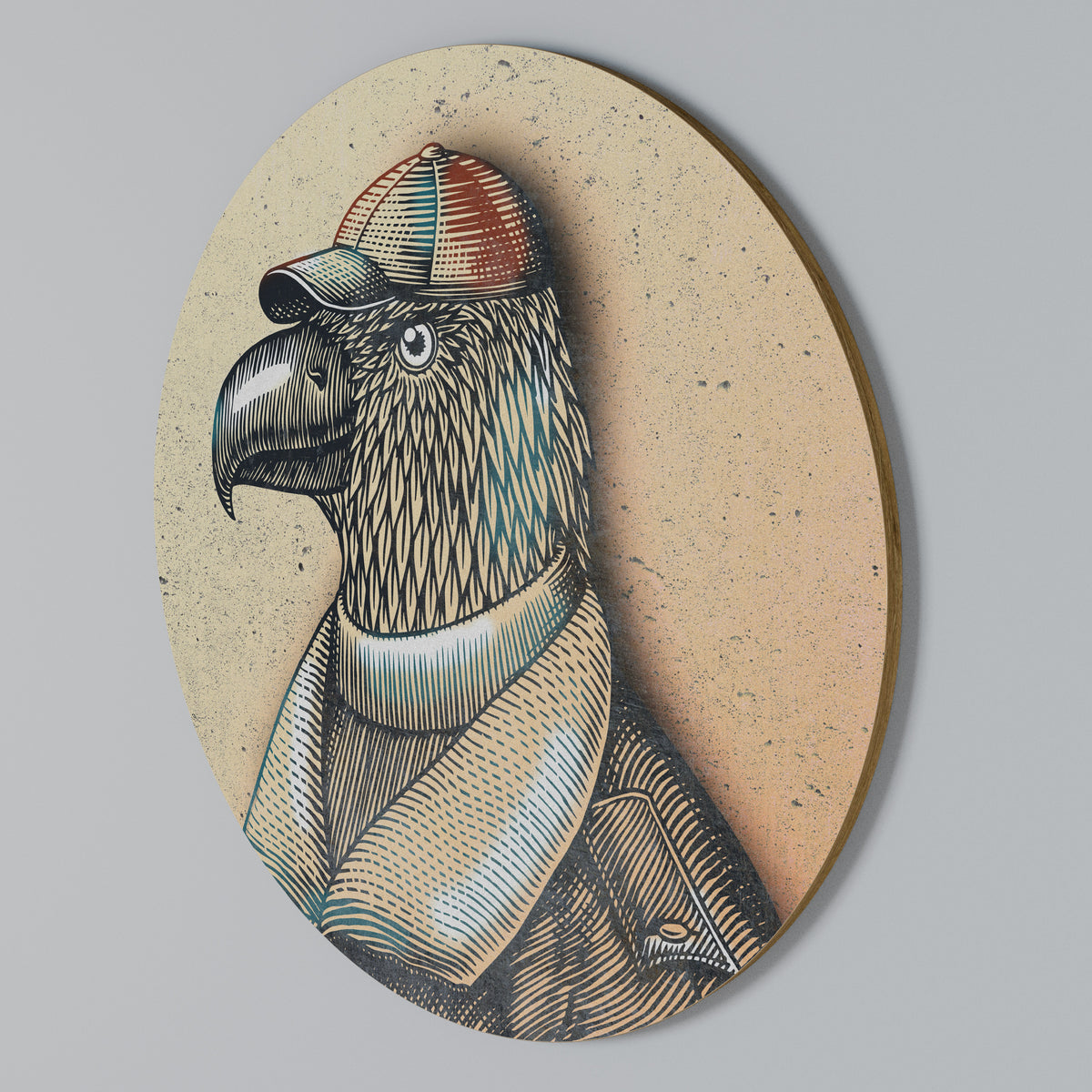 FEATHERED FASHIONISTA Round Wall Art