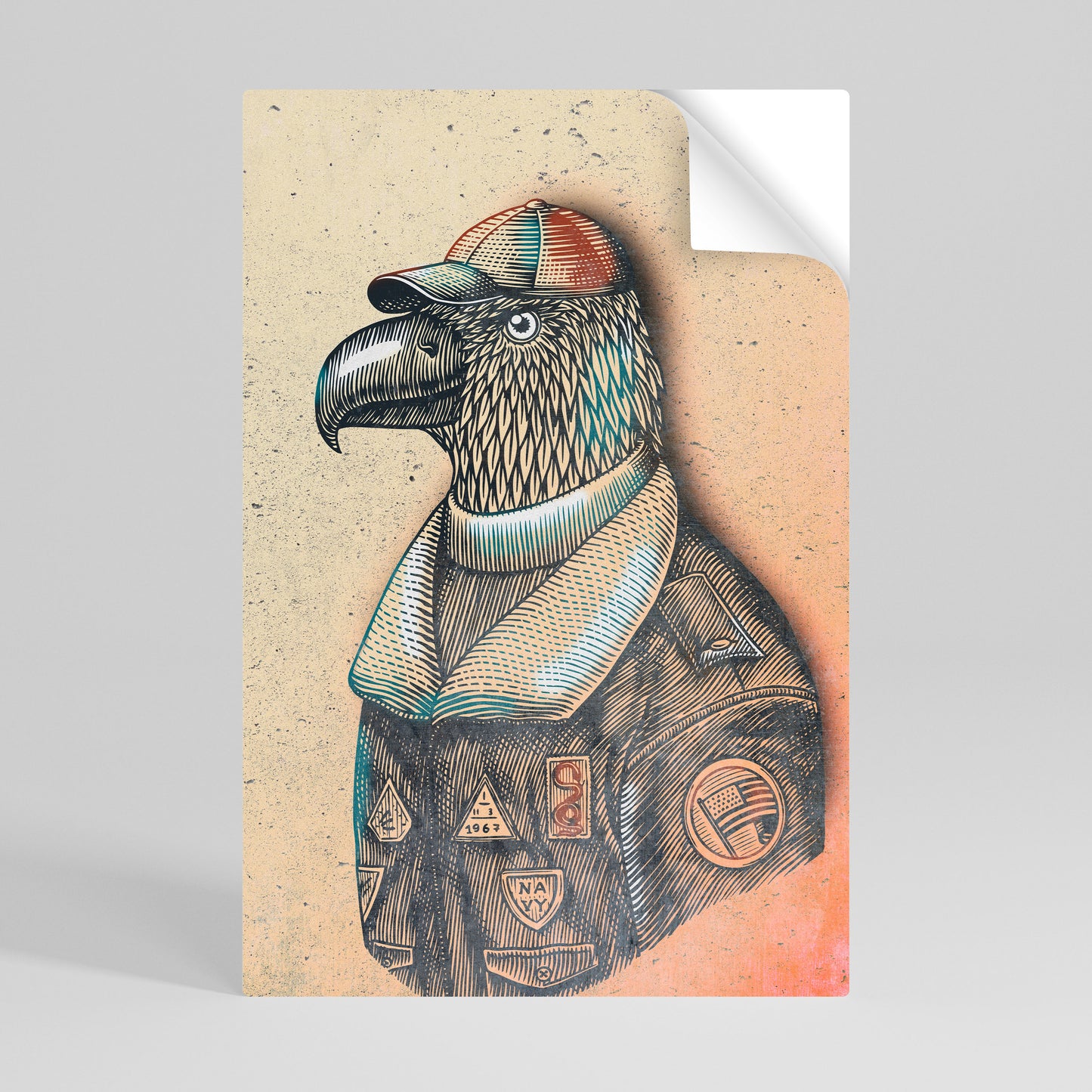 FEATHERED FASHIONISTA Peel and Stick Vertical Poster