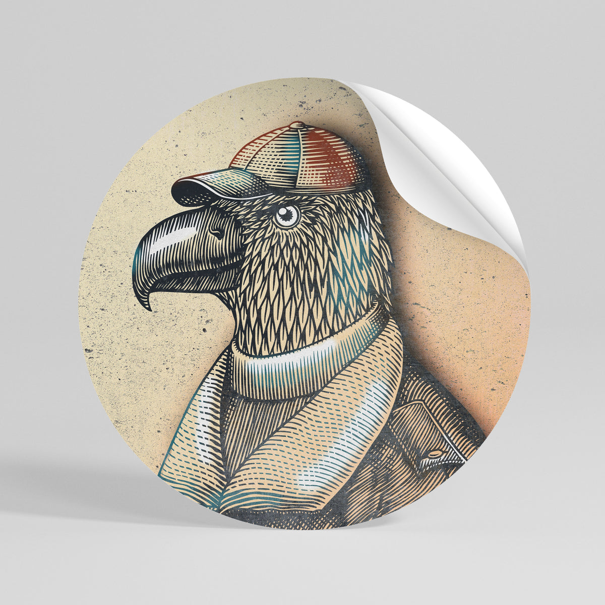 FEATHERED FASHIONISTA Vinilo adhesivo redondo