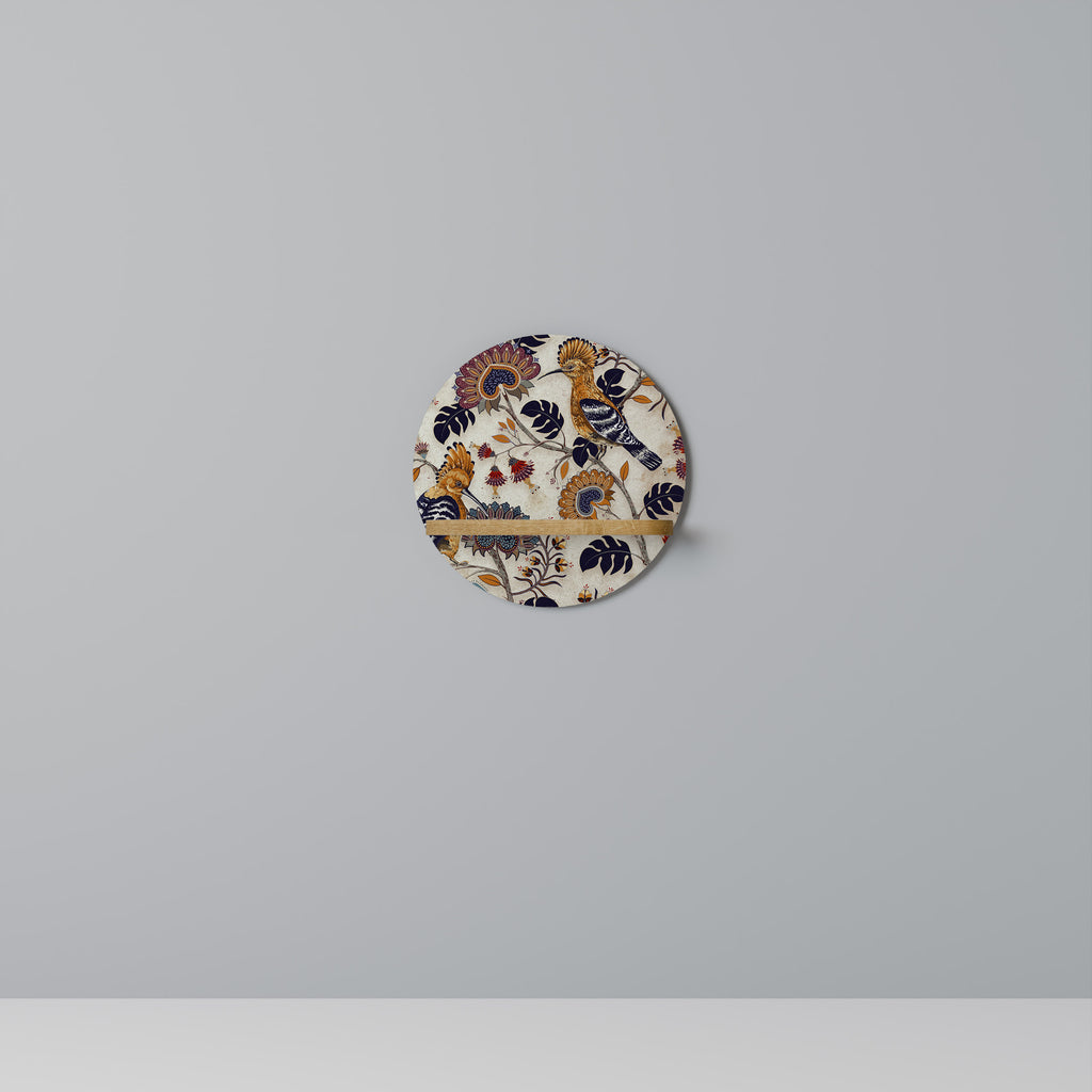 EMINENT HOOPOE Round Art Shelf In Oak Effect
