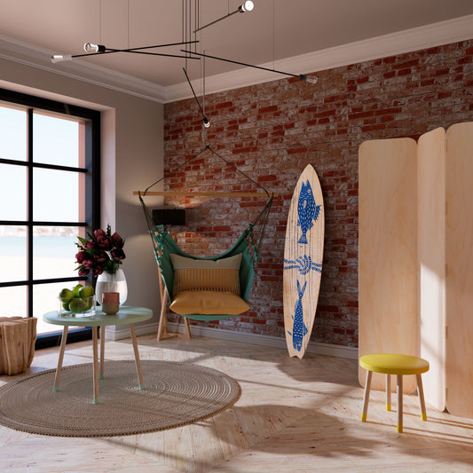 MARINE CREATURES Panel decorativo de tabla de surf
