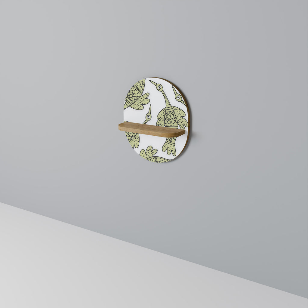SEEDLING SONGBIRD Oval Art Shelf In Oak Effect