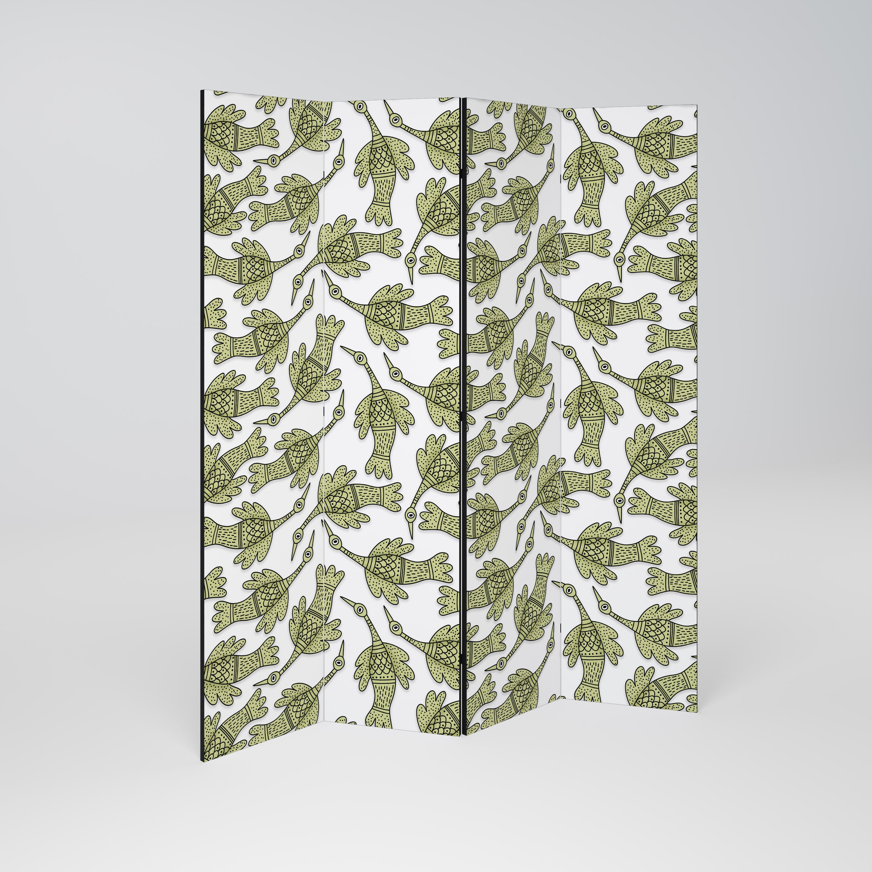 SEEDLING SONGBIRD 4-Panel Room Divider
