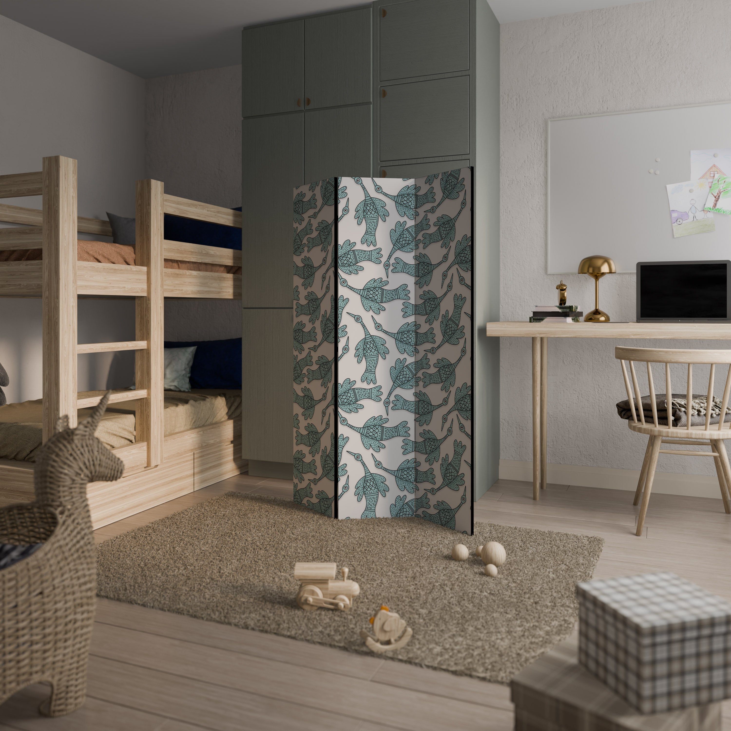 WATERSPOUT SONGIBIRD 3-Panel Room Divider