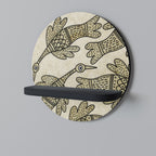 ALMONDINE SONGBIRD Estante Redondo Decorativo en Acabado Negro